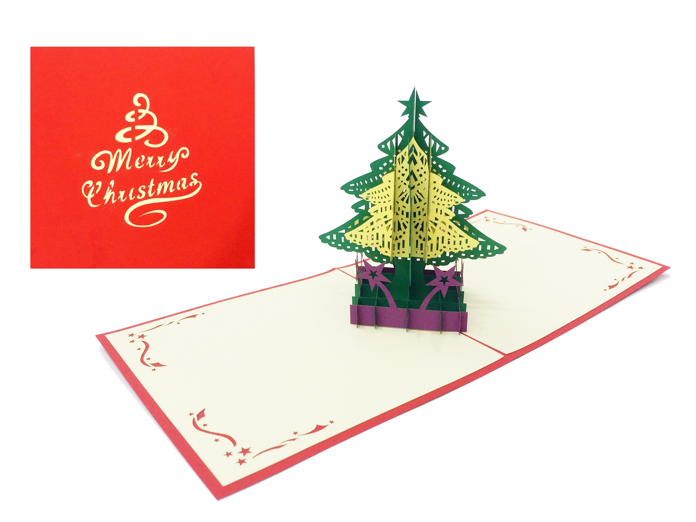 COLORFULL NOEL TREE POP UP CARD