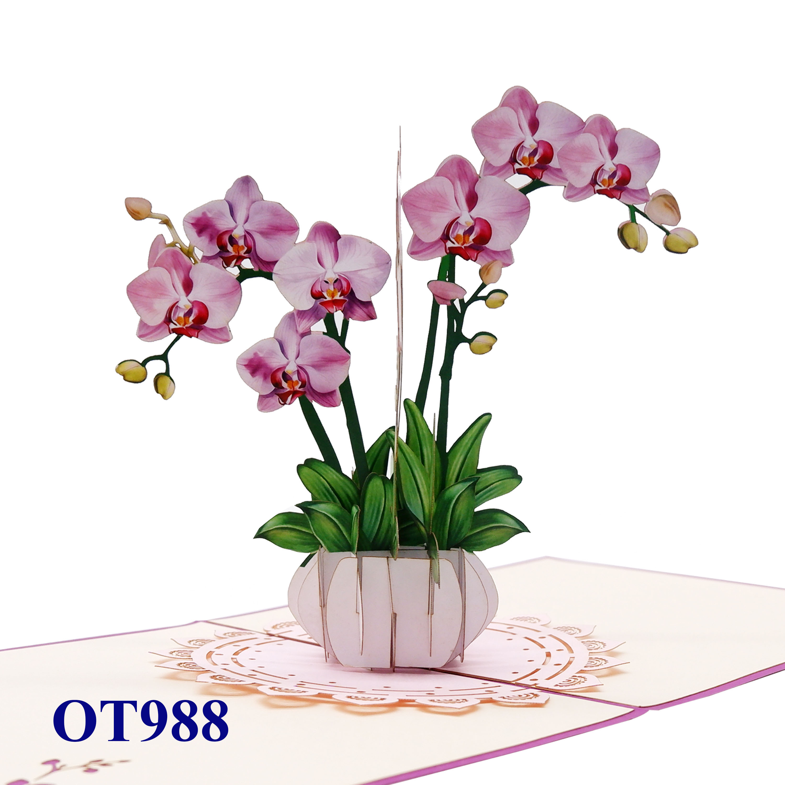 Orchid Bloom 3D Pop-up Card