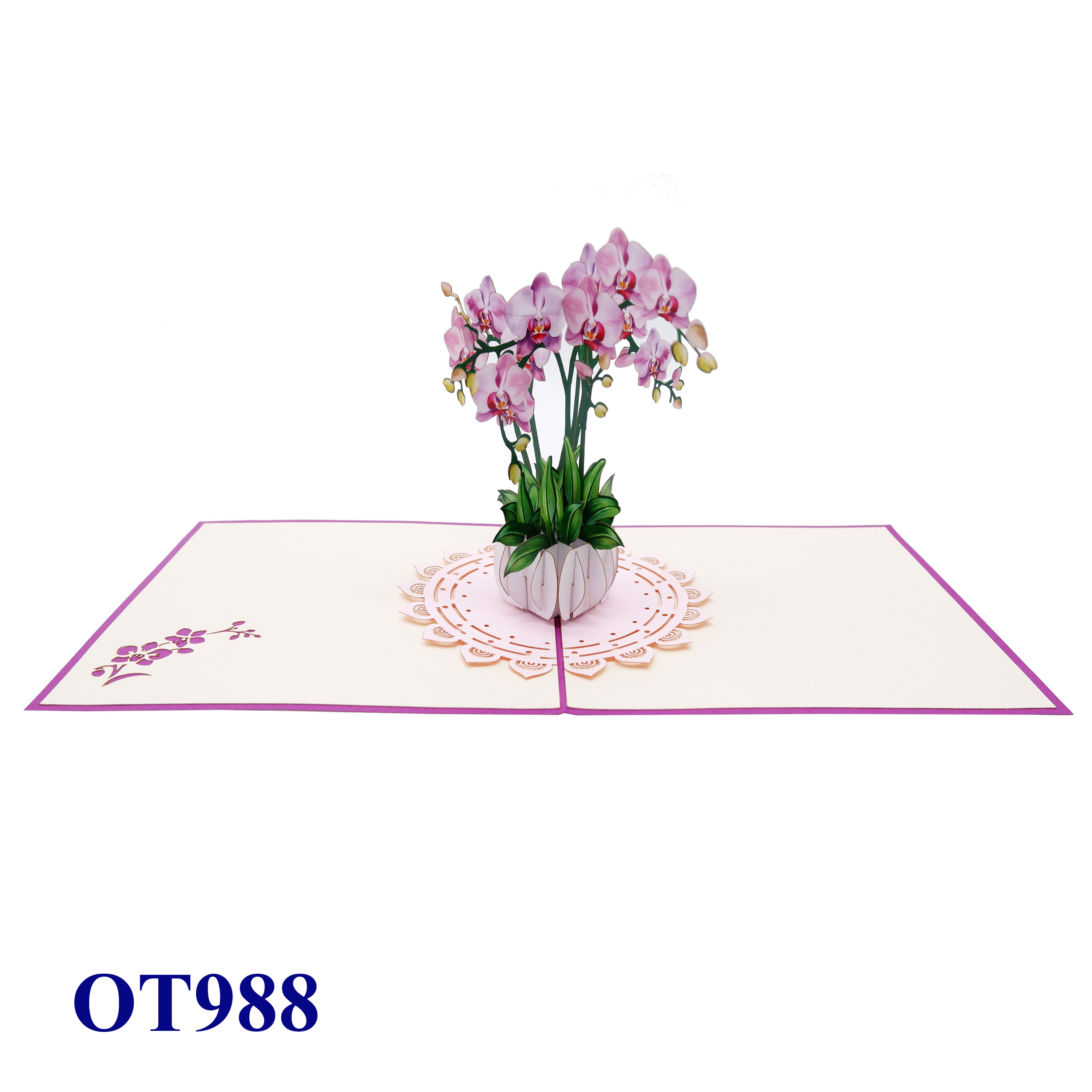 Orchid Bloom 3D Pop-up Card