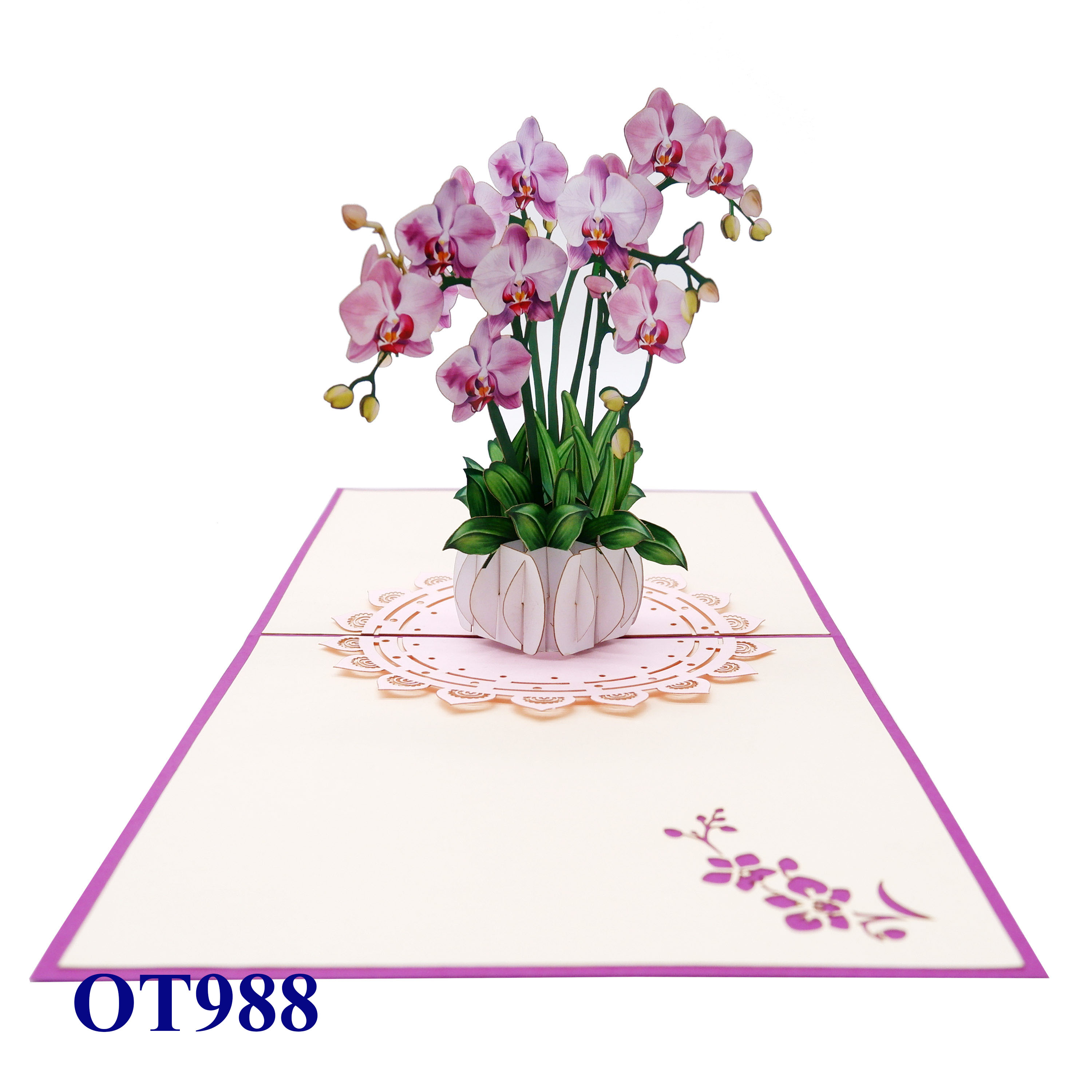 Orchid Bloom 3D Pop-up Card