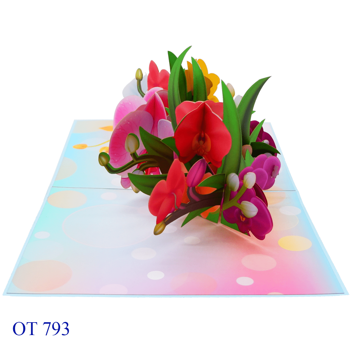 Colorful Orchid Pop Up Card