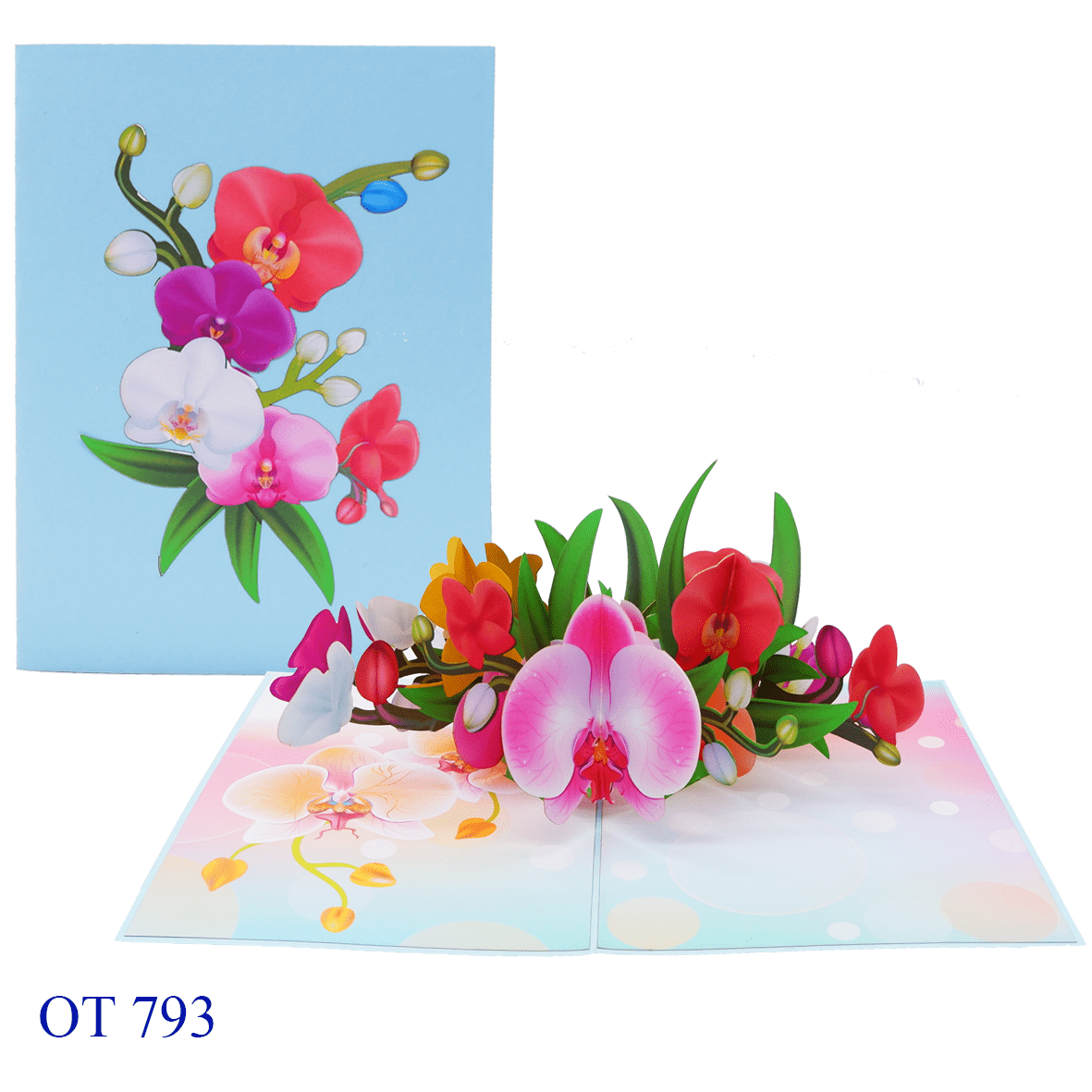 Colorful Orchid Pop Up Card