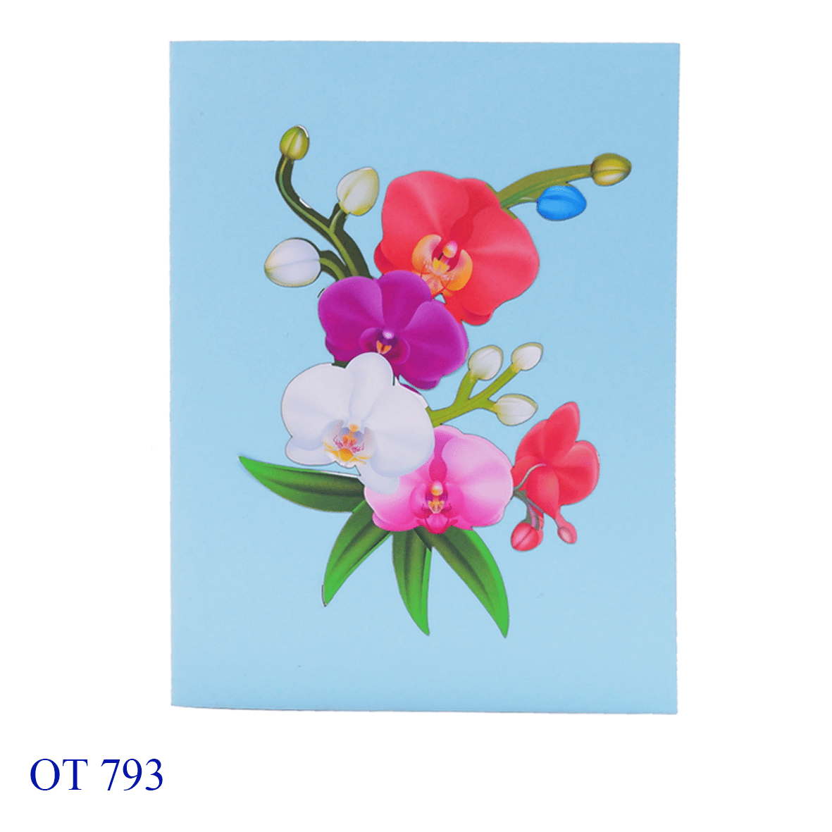 Colorful Orchid Pop Up Card
