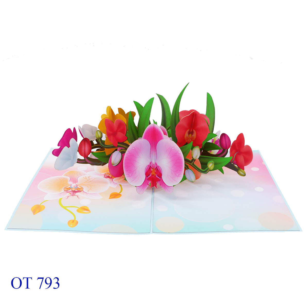 Colorful Orchid Pop Up Card