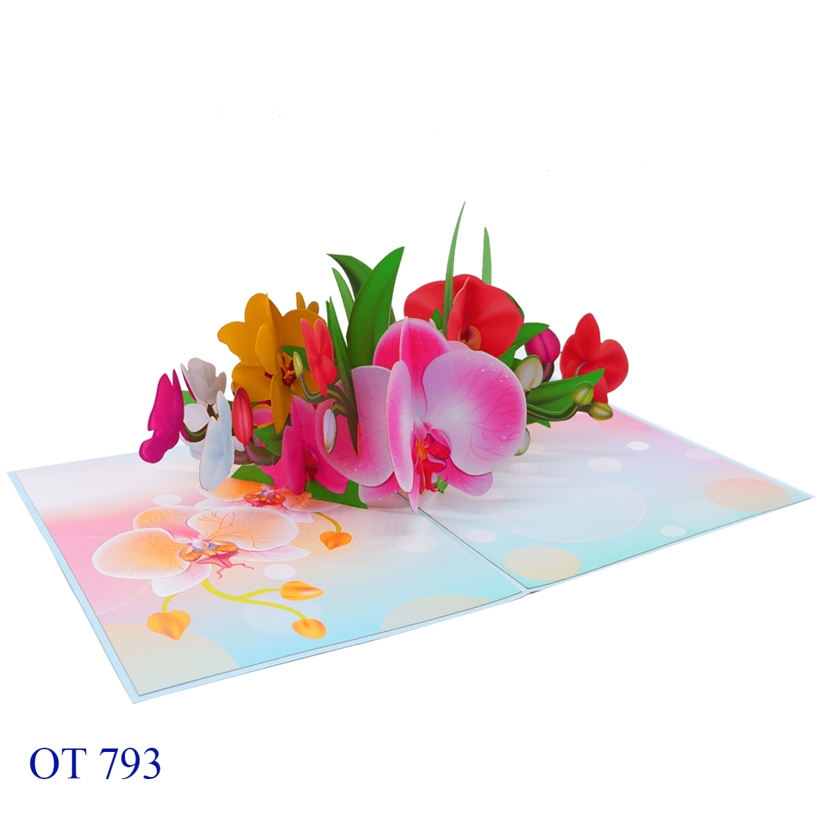Colorful Orchid Pop Up Card
