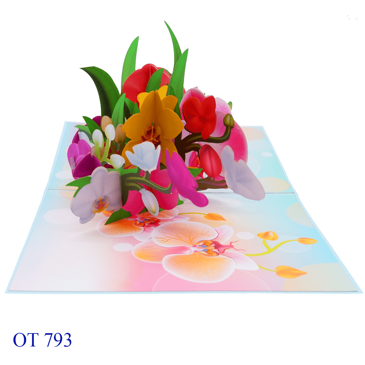 Colorful Orchid Pop Up Card