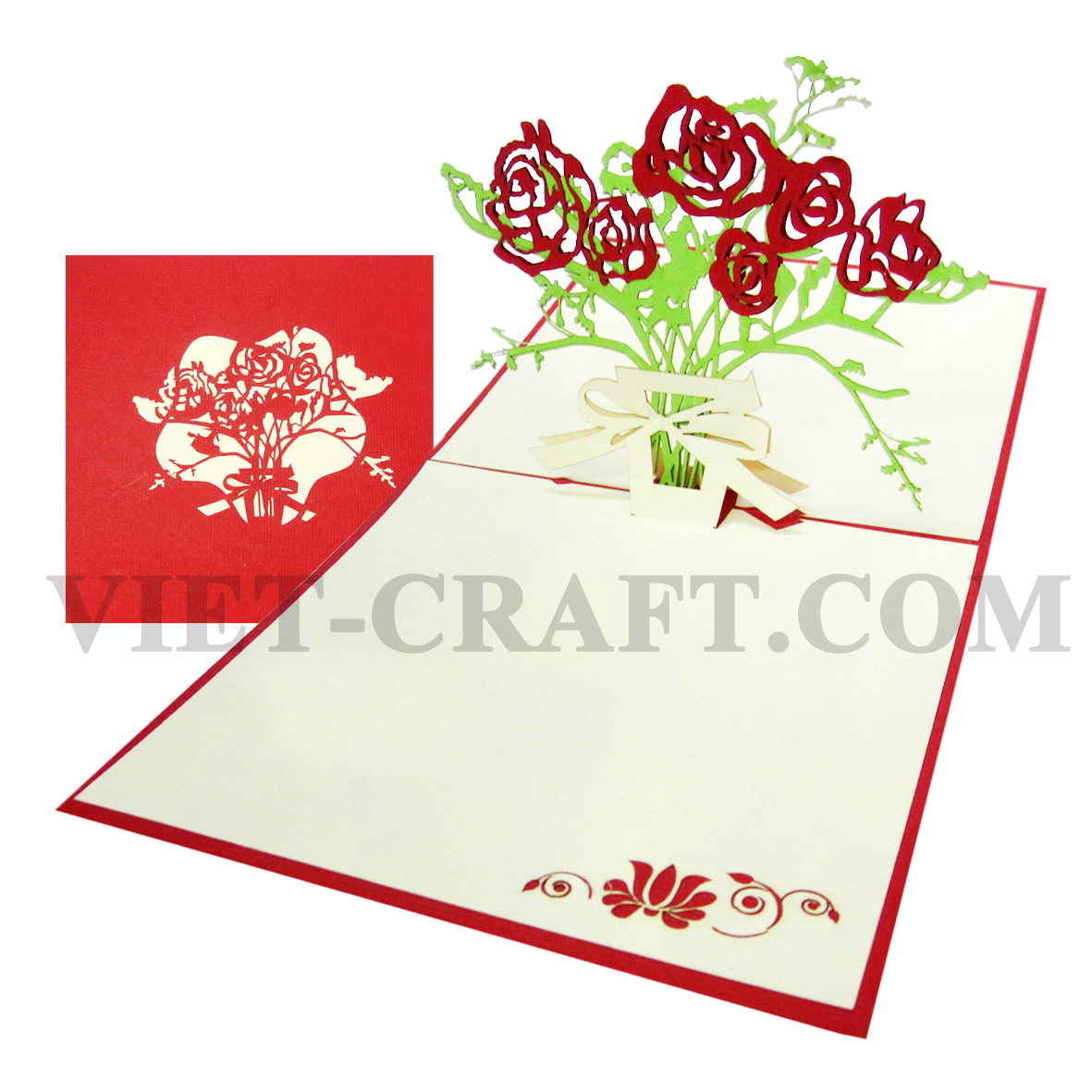 VASE OF ROSE POP UP 3D CARD