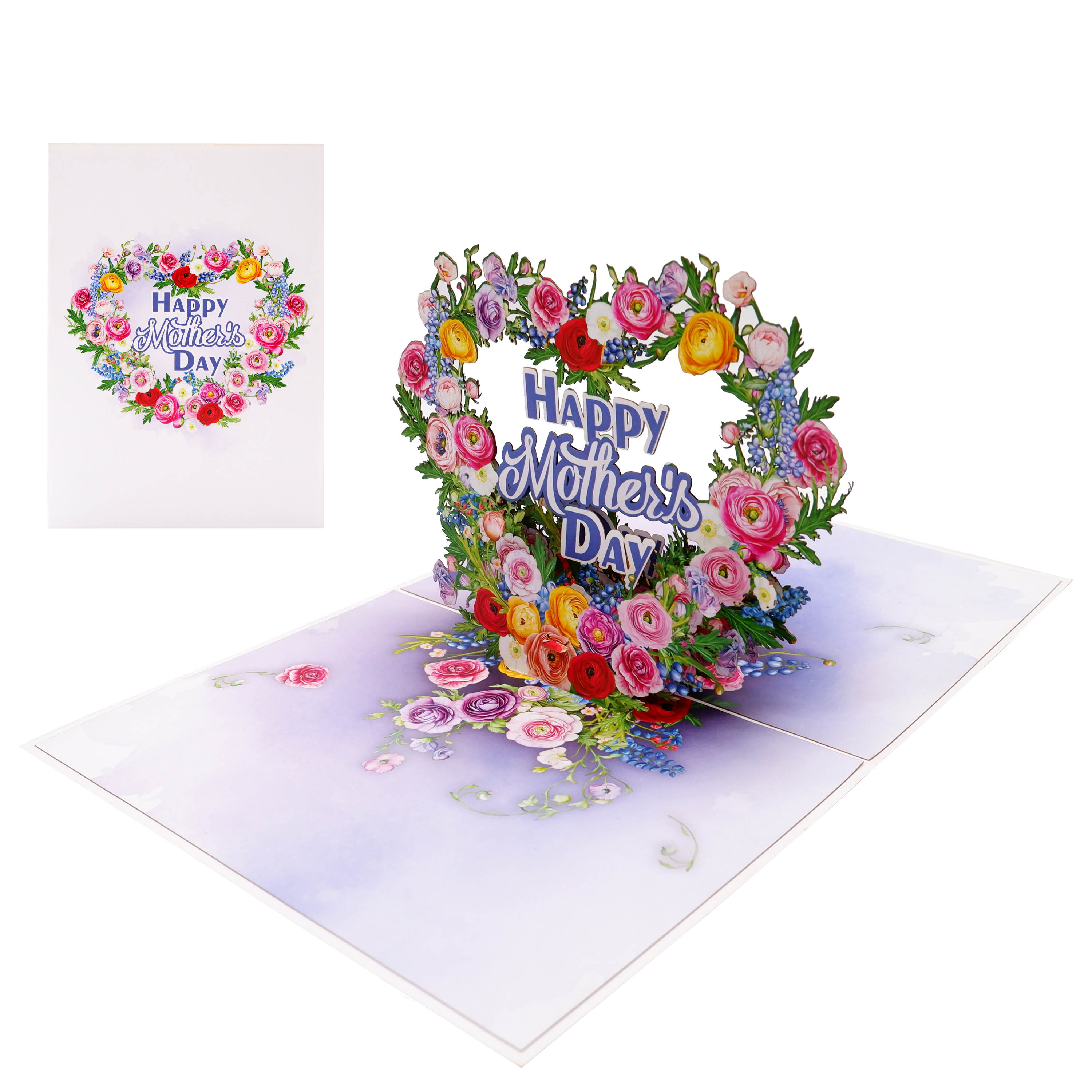 Mother’s Day Wreath Pop-Up Card – A Refined Floral Tribute