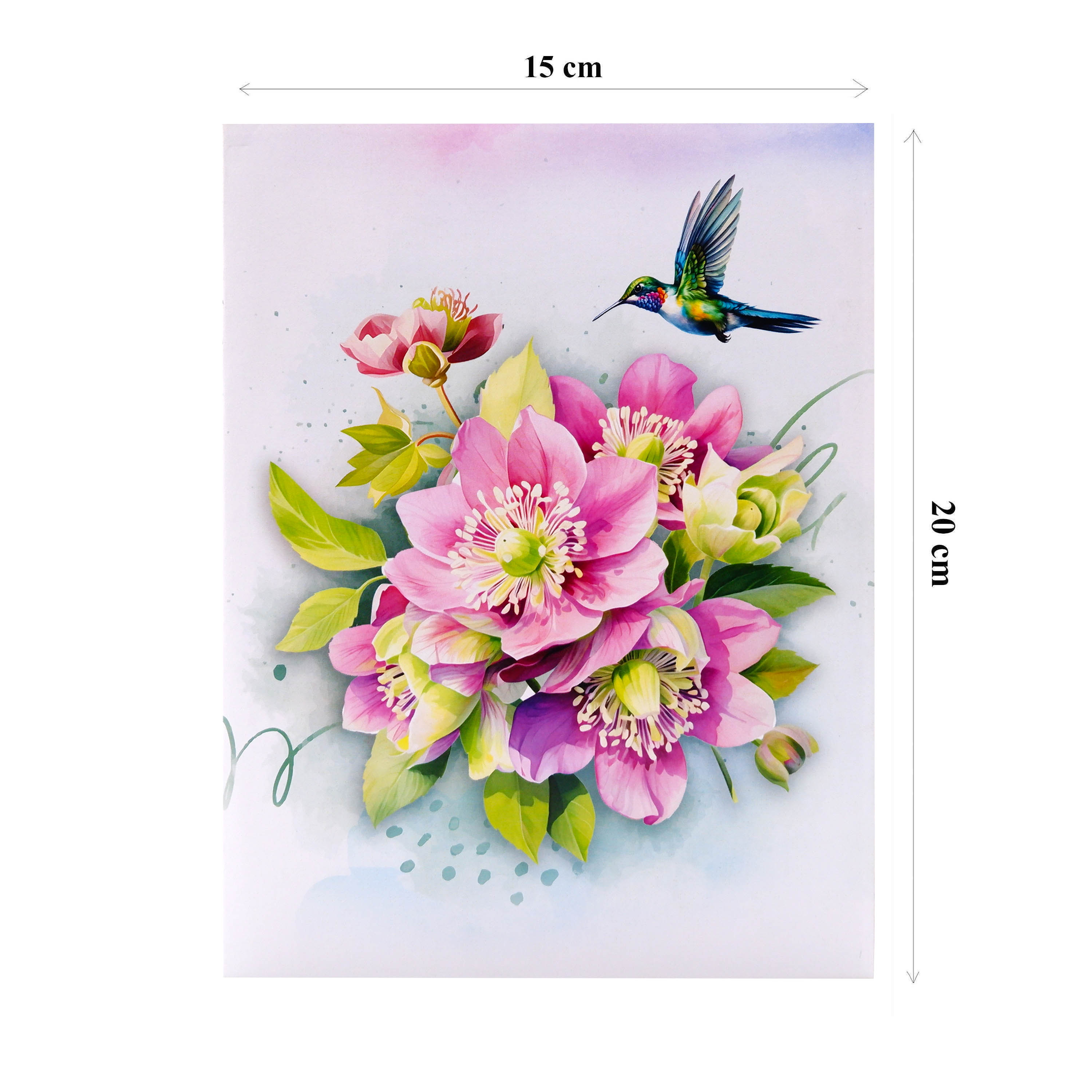 Hummingbird & Hellebore Flower 3D Pop Up Card