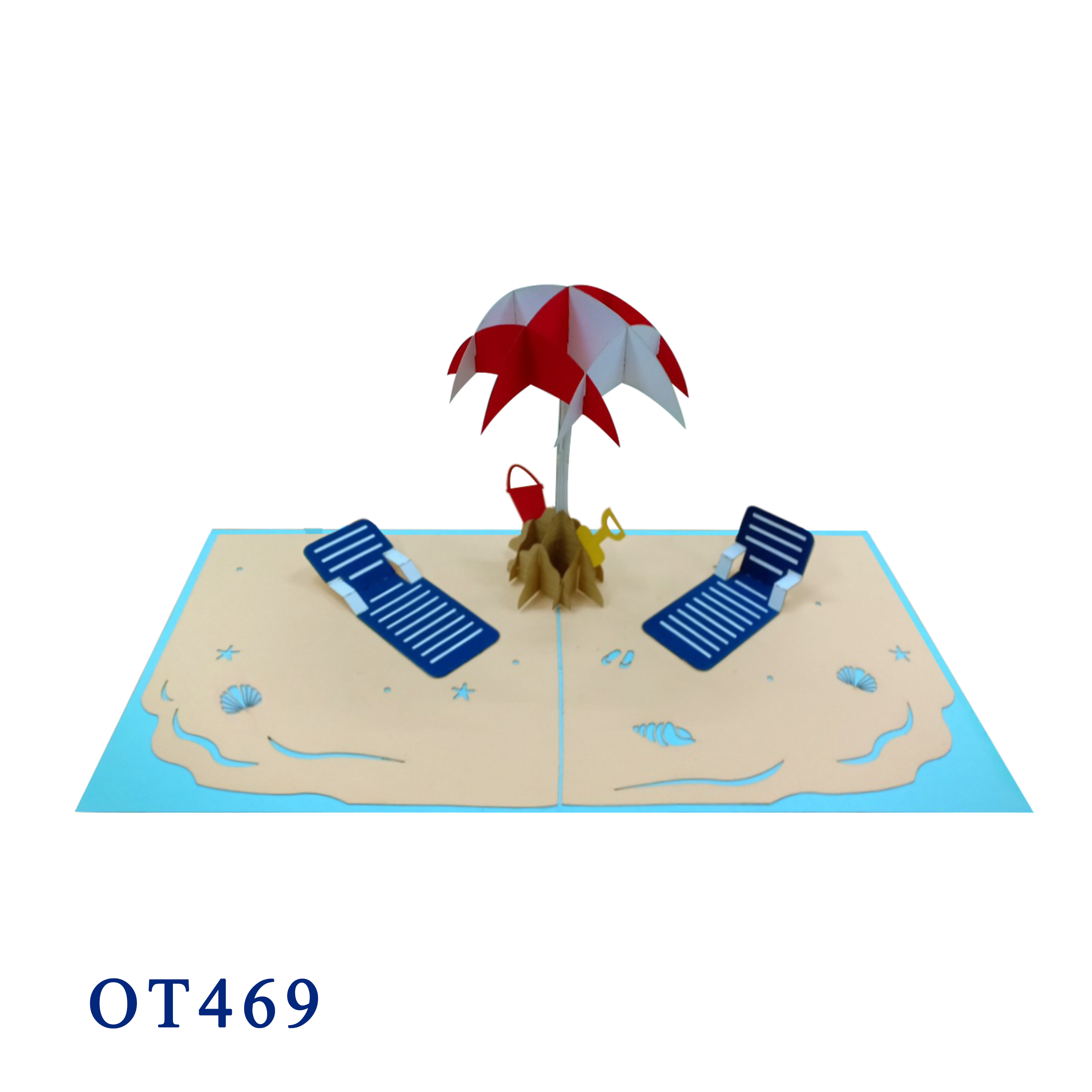 A Day On The Beach Pop Up Card