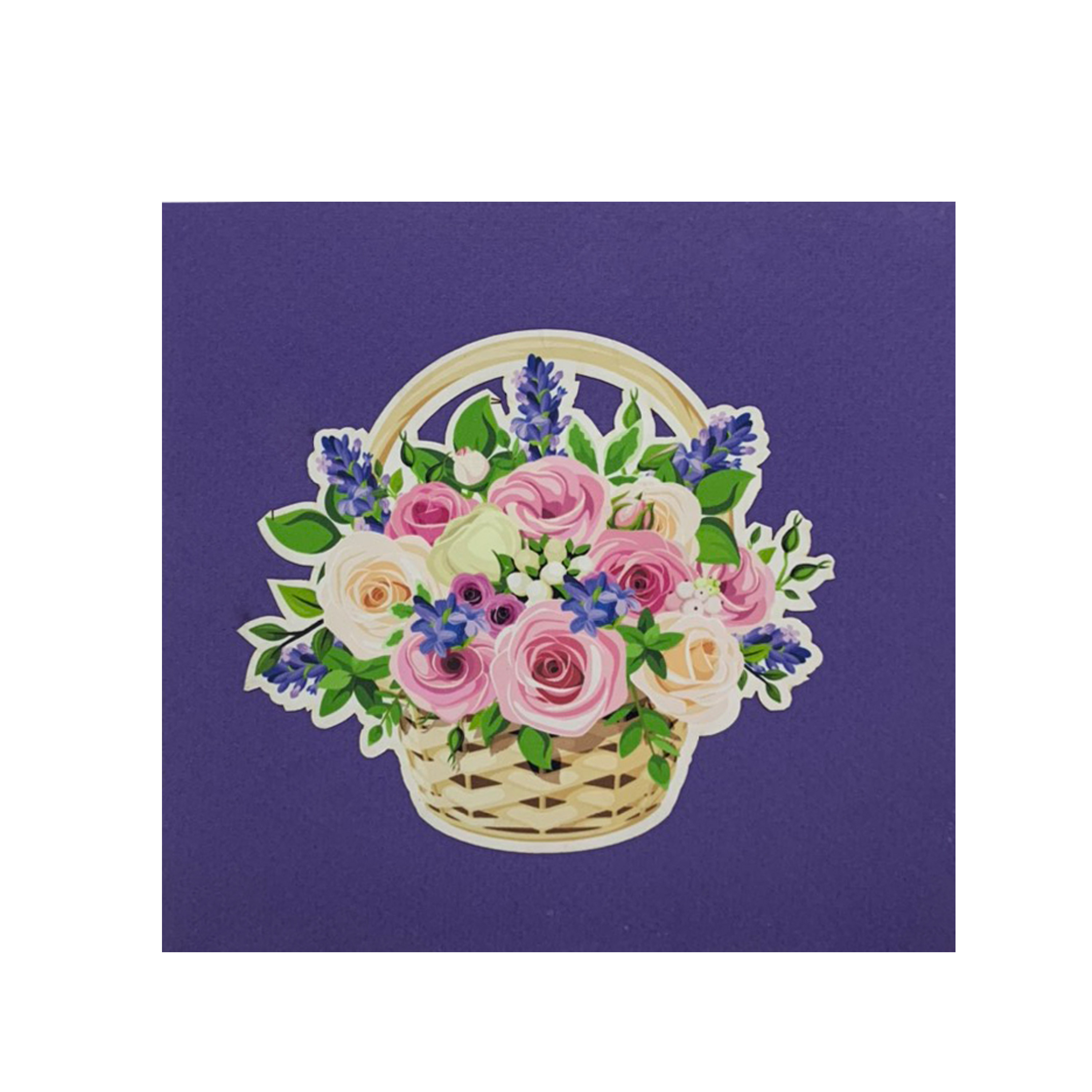 Rose Basket Pop Up Card