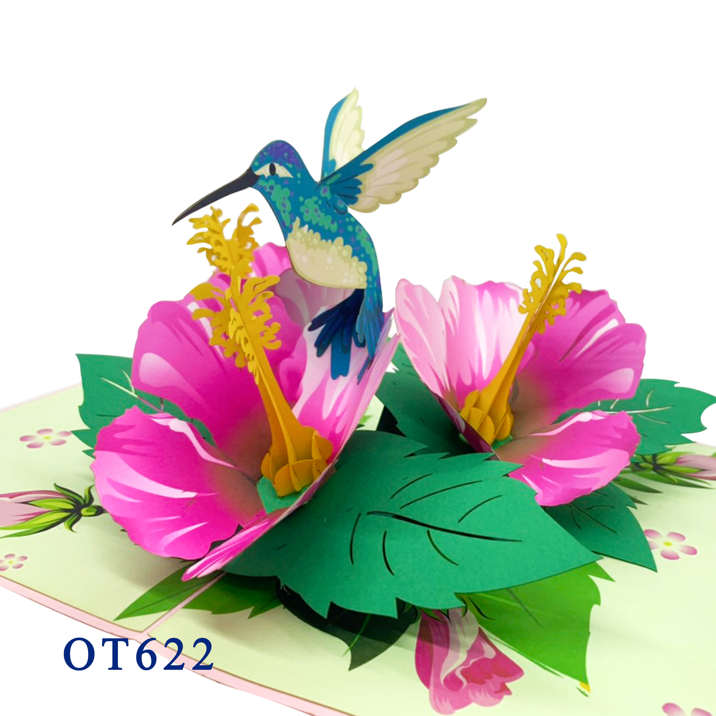Hibiscus & Humming Bird Pop Up Card