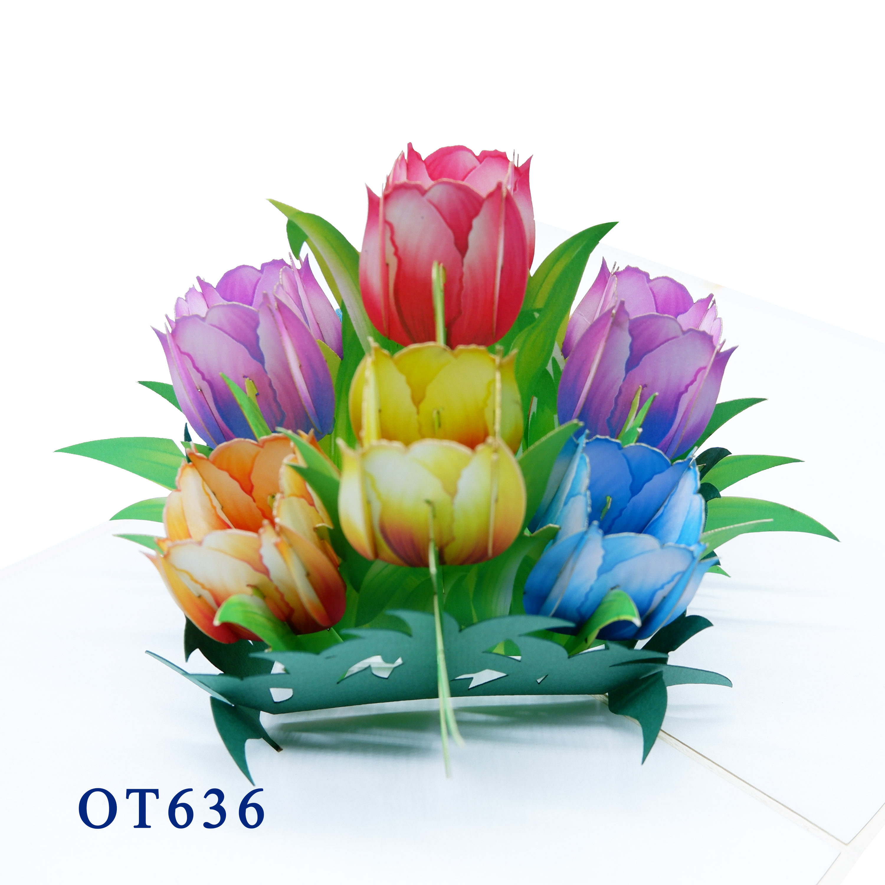 Colorful Tulip Pop Up Card