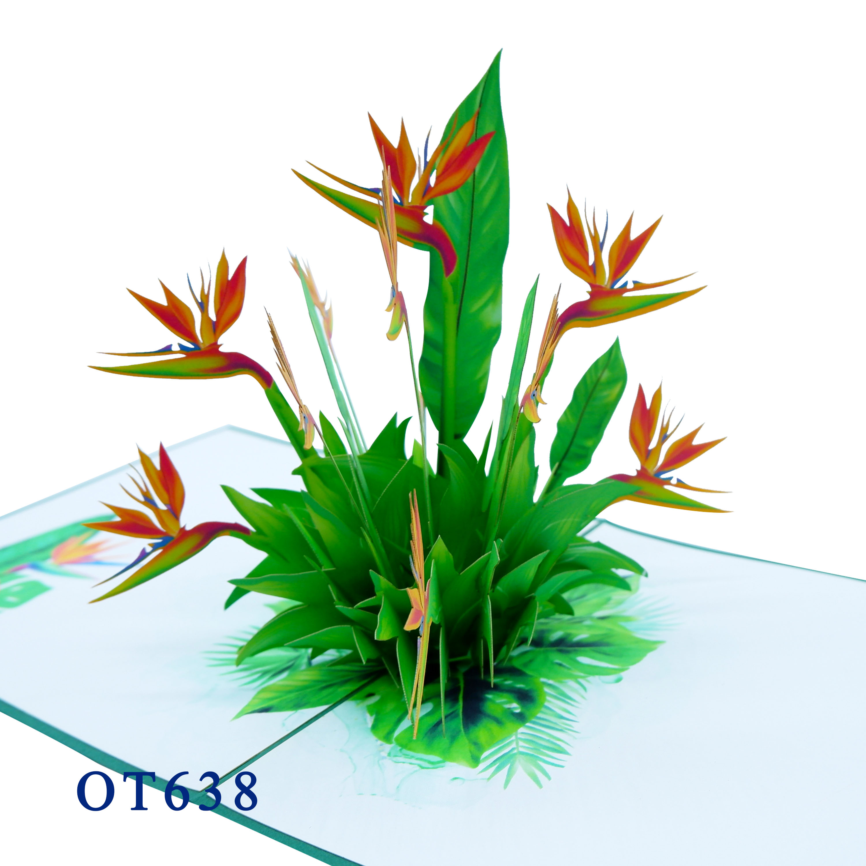 Bird Of Paradise Flowers 3D Pop Up Greeting Card