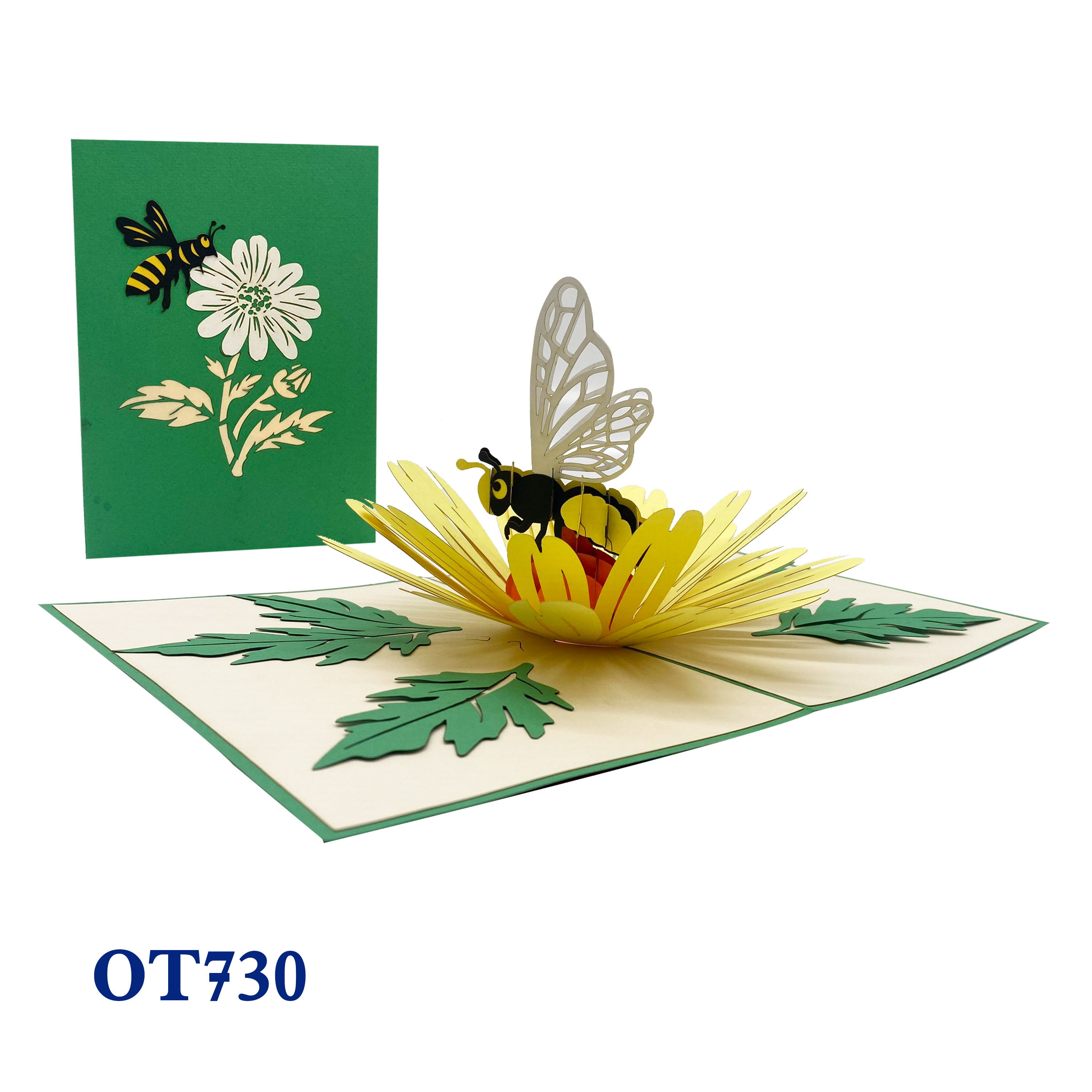 Yellow Daisy & Bee Pop Up Card