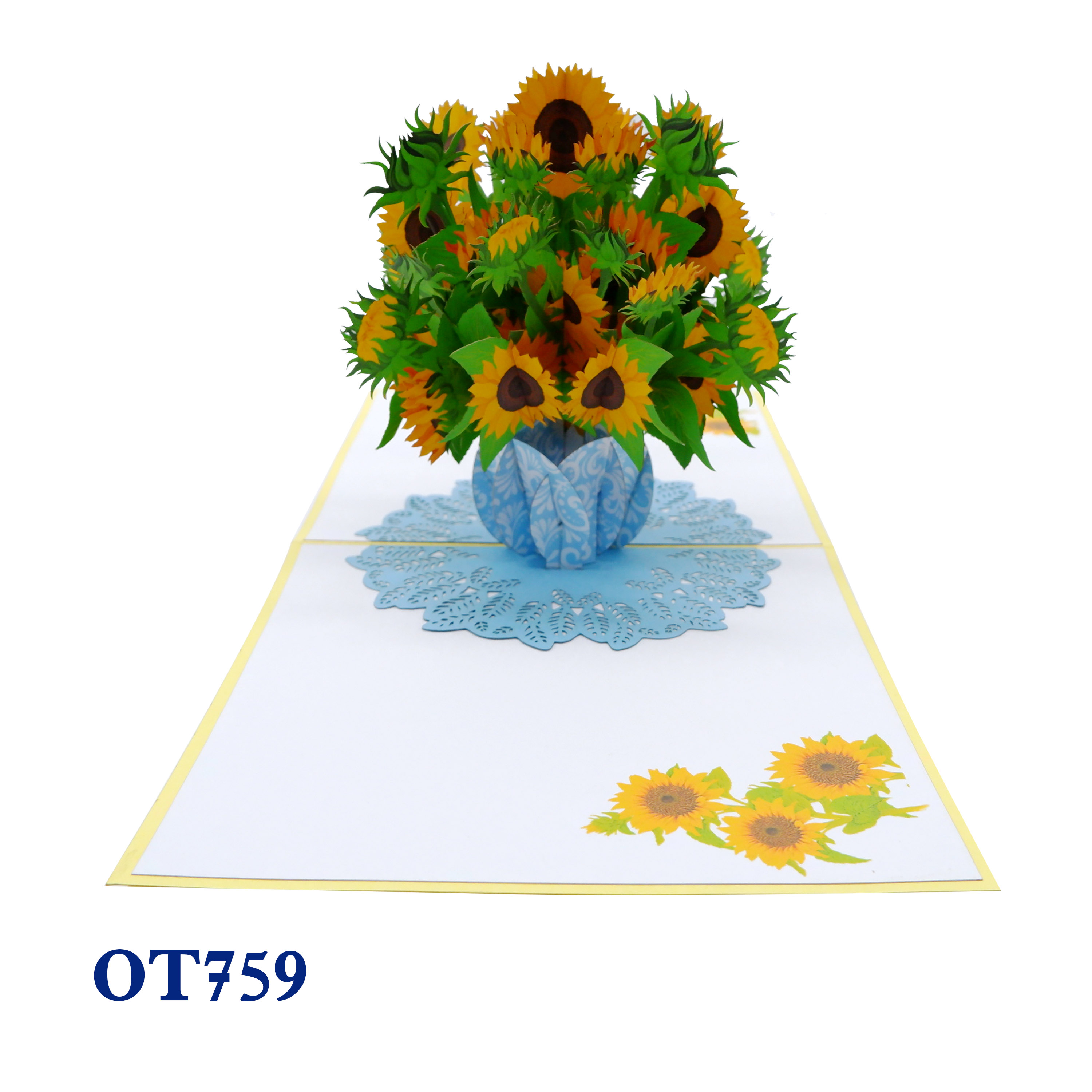 Sunflowers Vase Pop Up Card