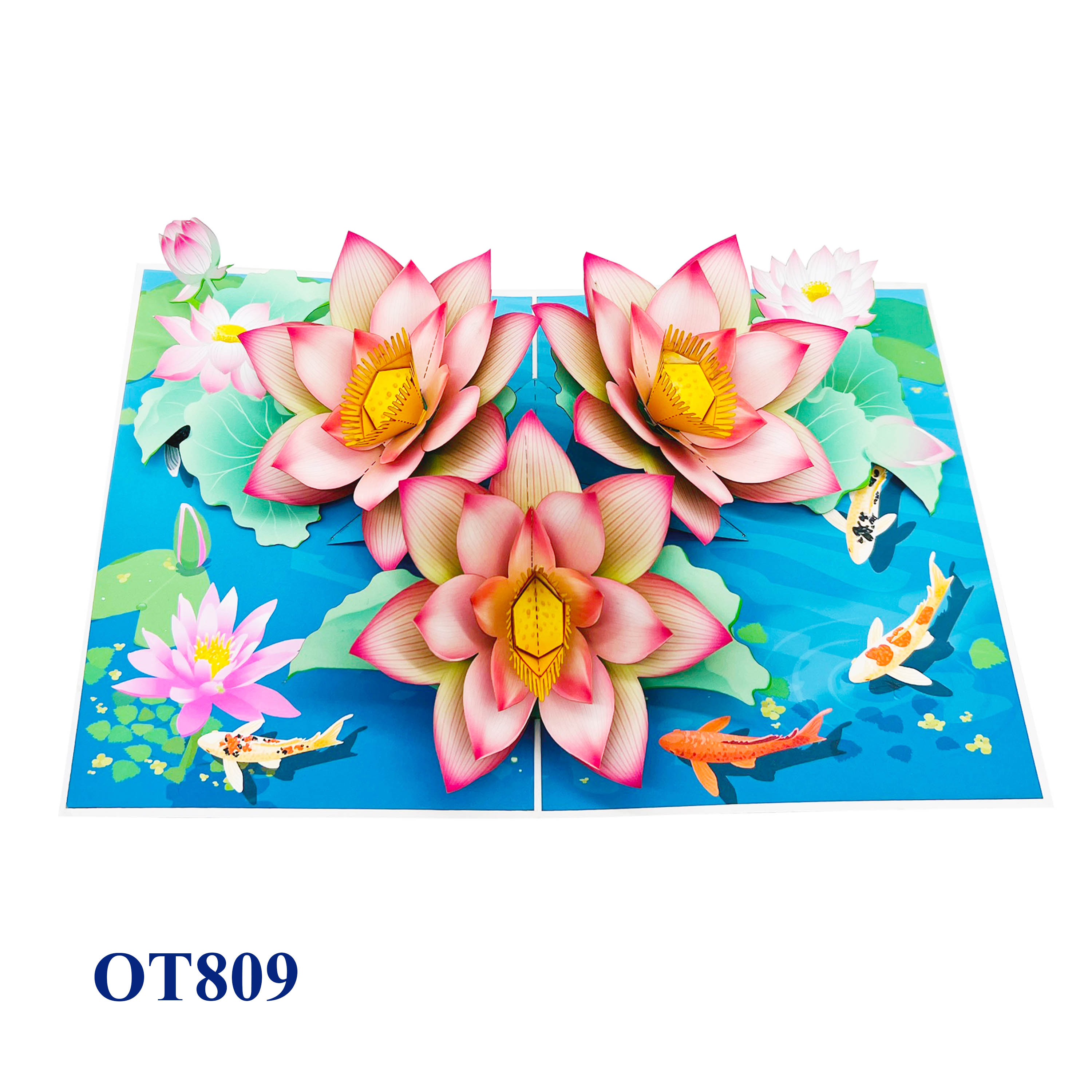 Lotus On The Pond Pop Up Card