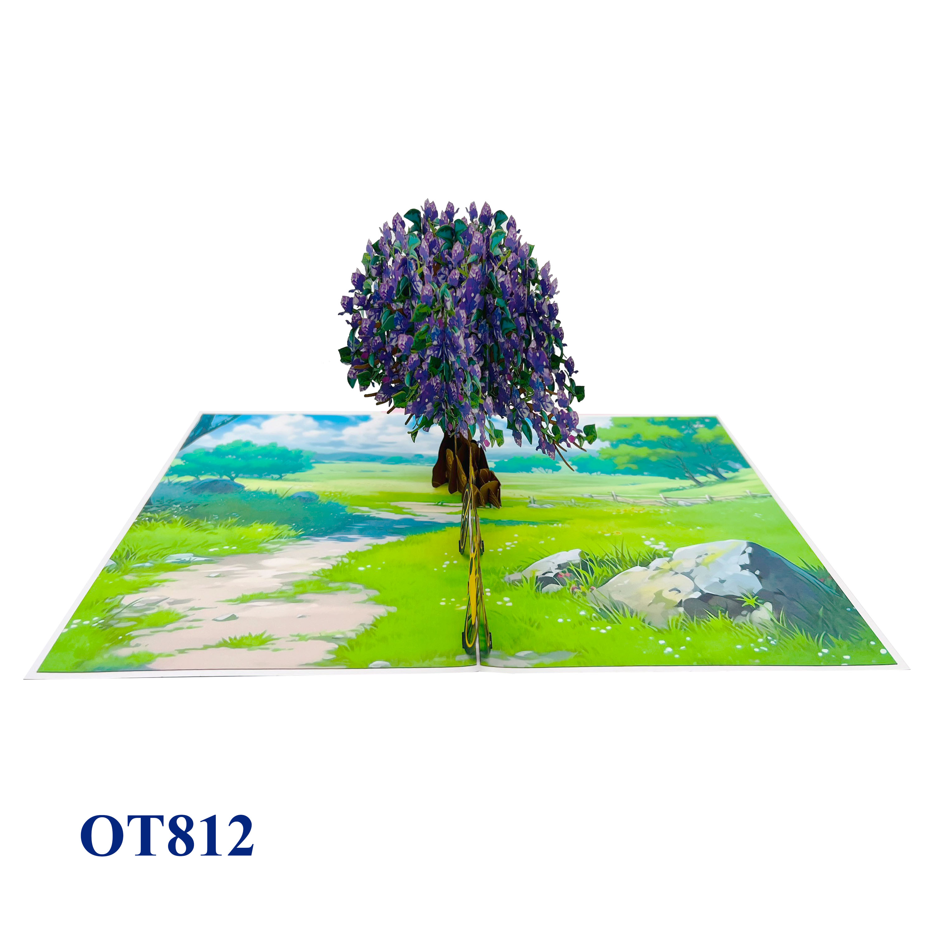 Purple Bougainvillea Pop Up Card