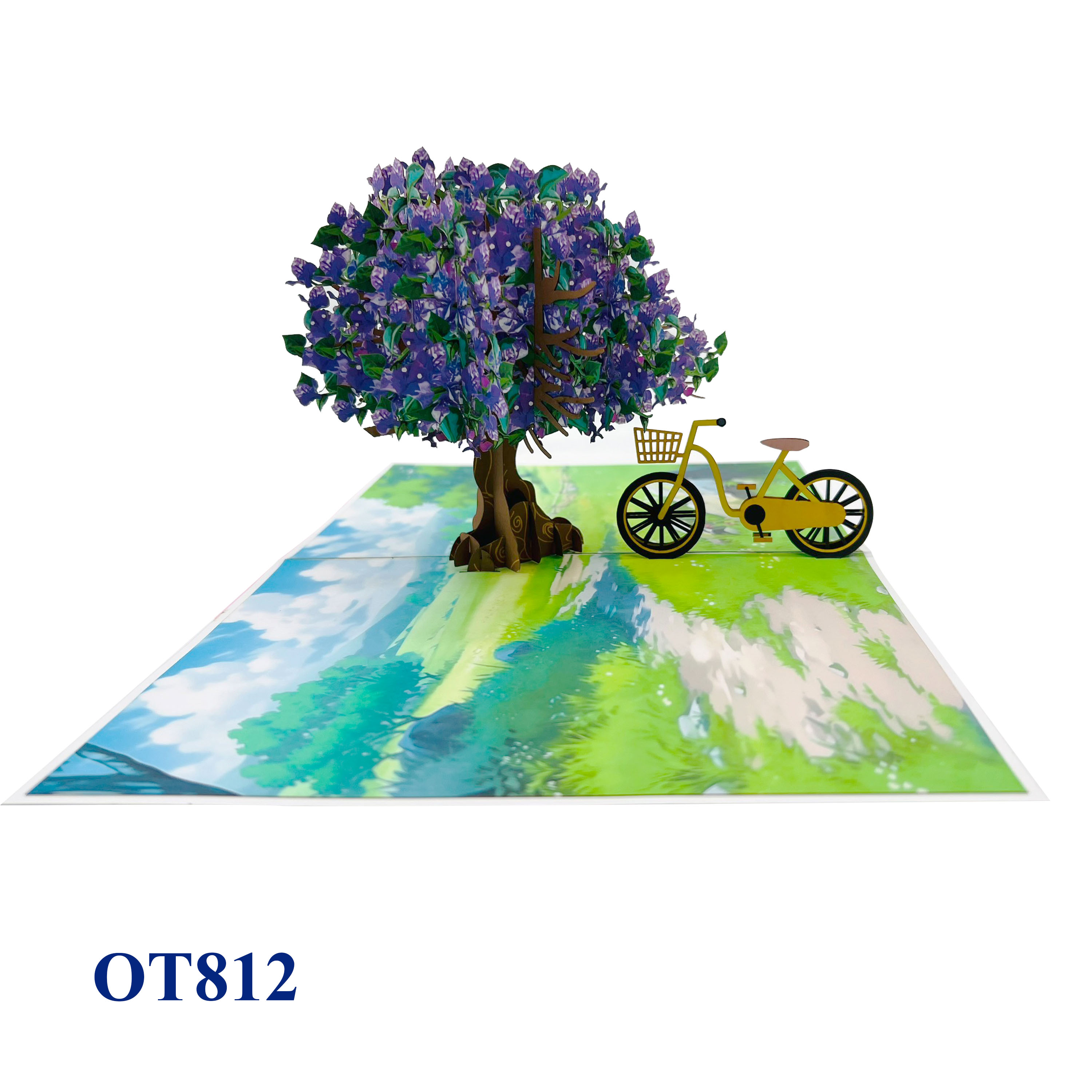 Purple Bougainvillea Pop Up Card