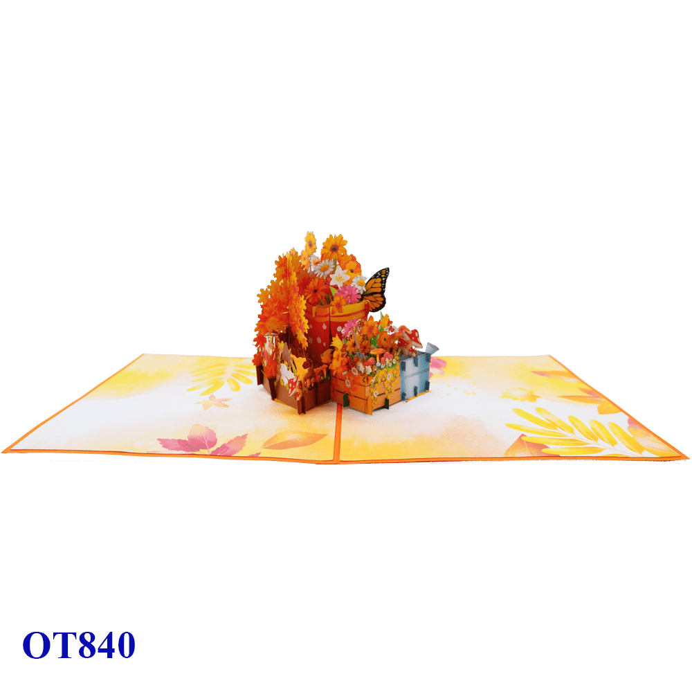 Autumn Boots Pop Up Card