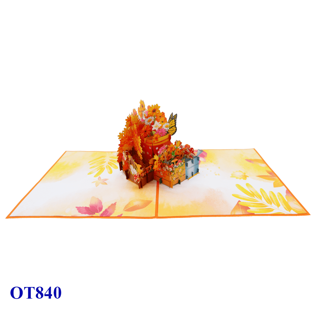 Autumn Boots Pop Up Card