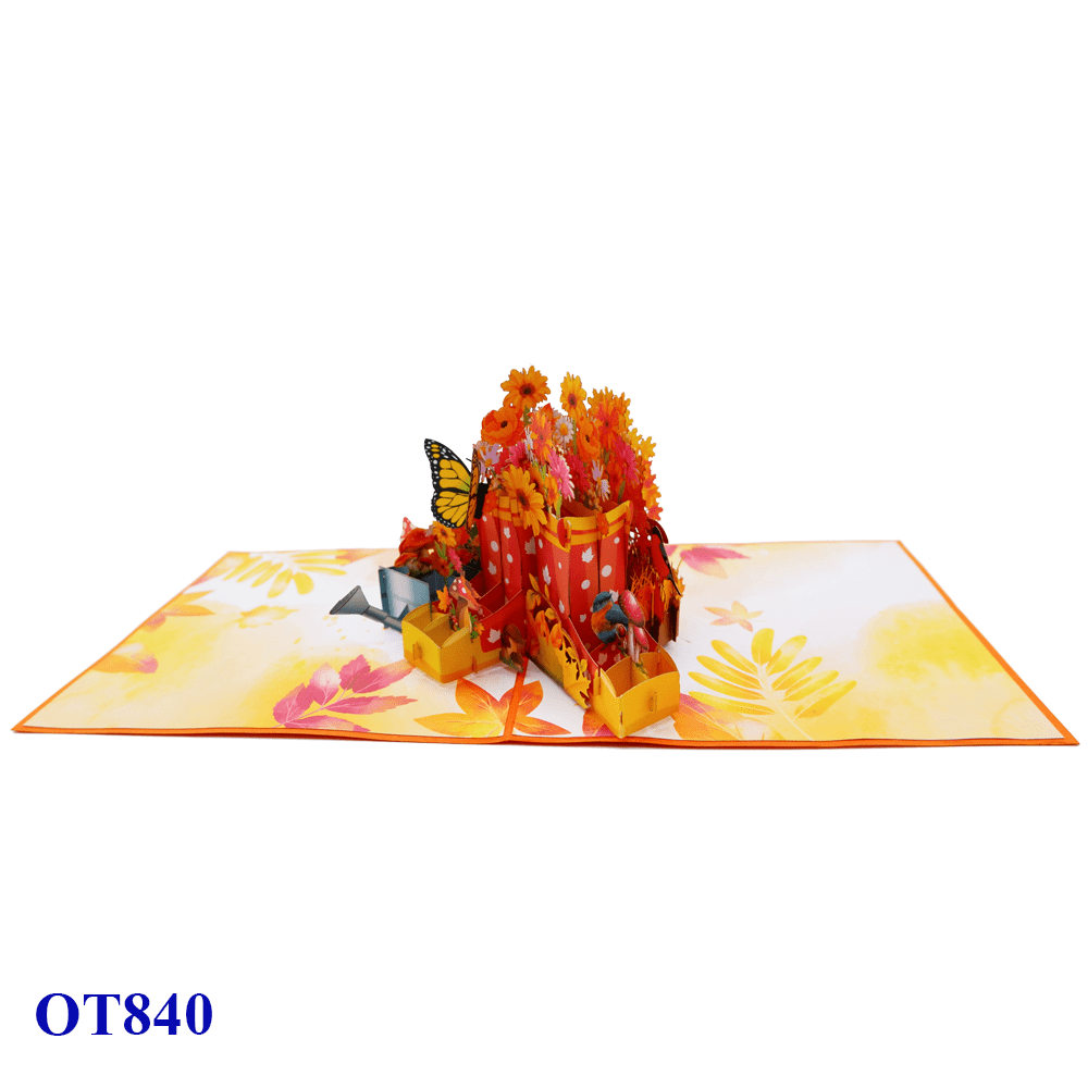 Autumn Boots Pop Up Card