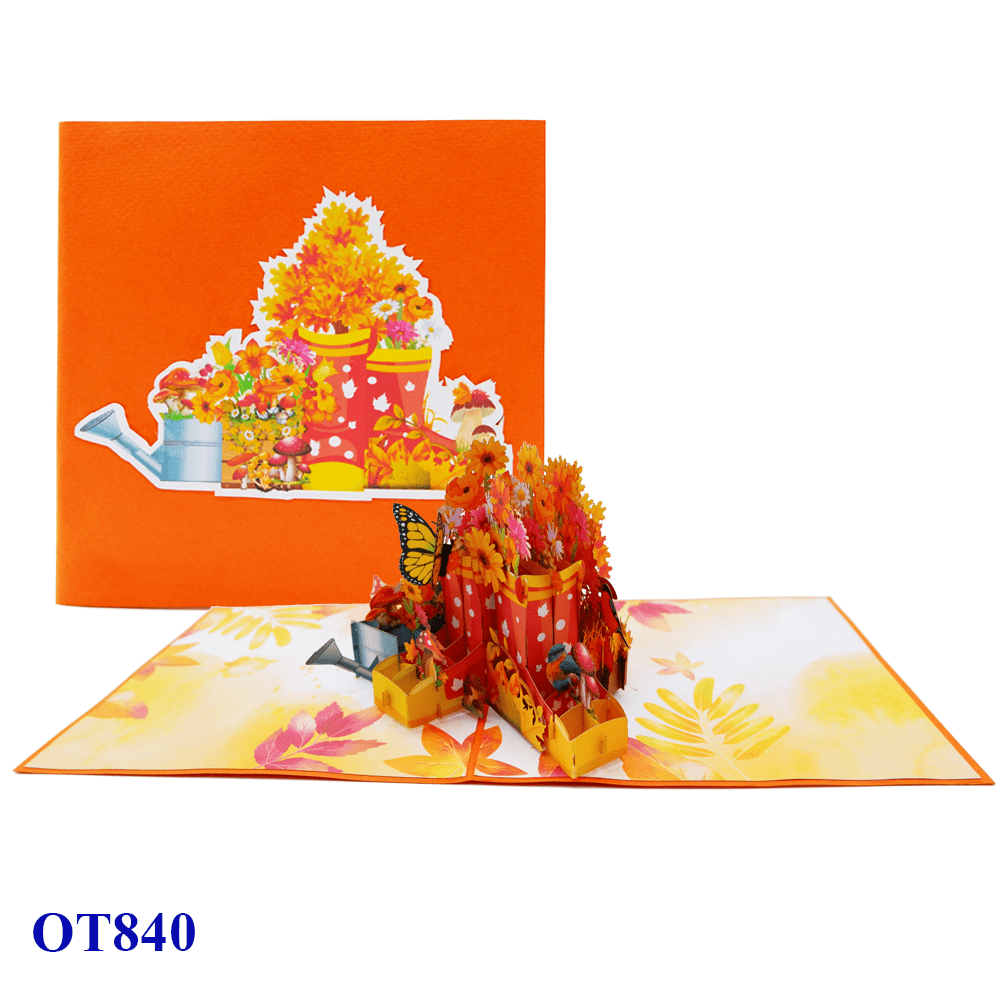 Autumn Boots Pop Up Card