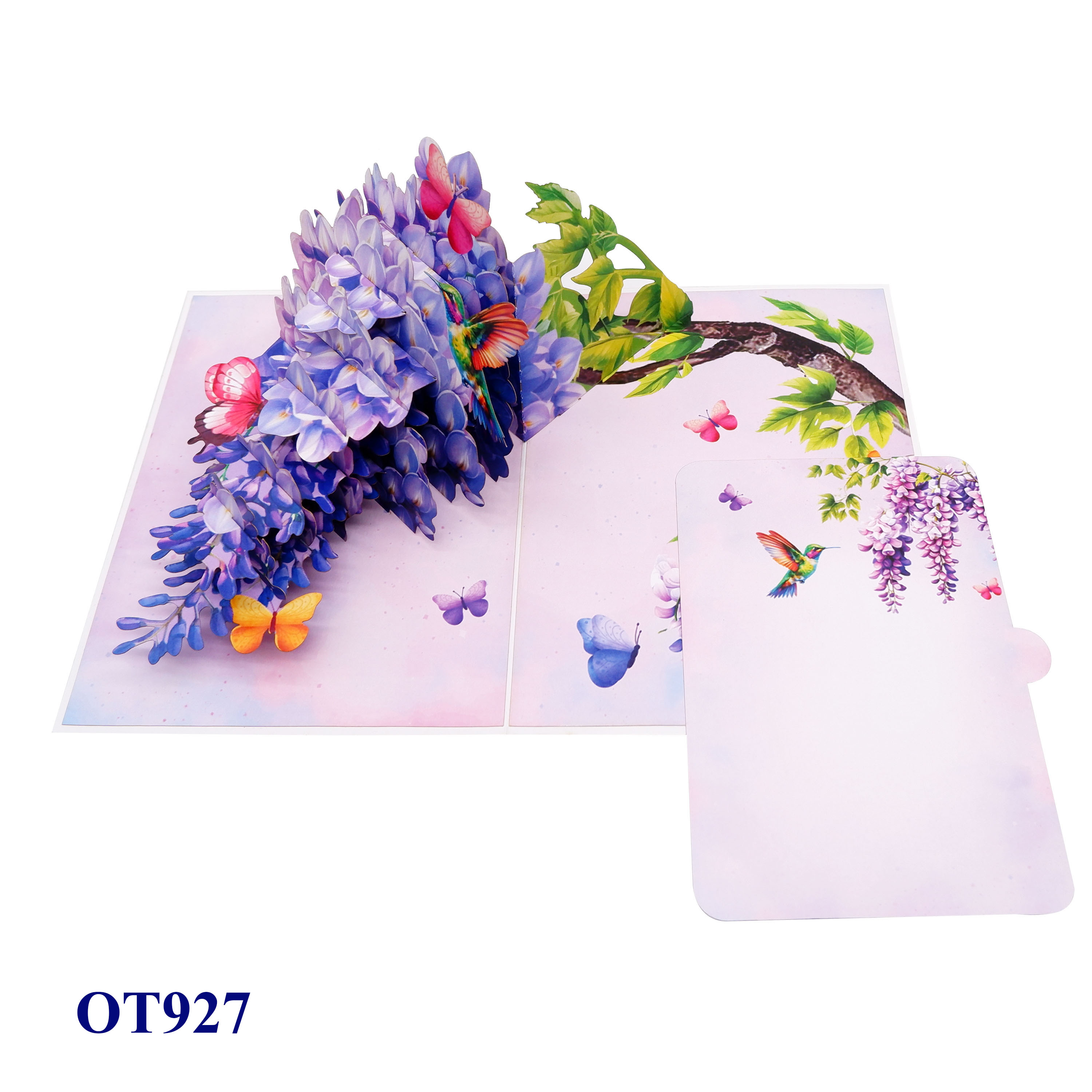 Hummingbird & Wisteria Pop Up Card