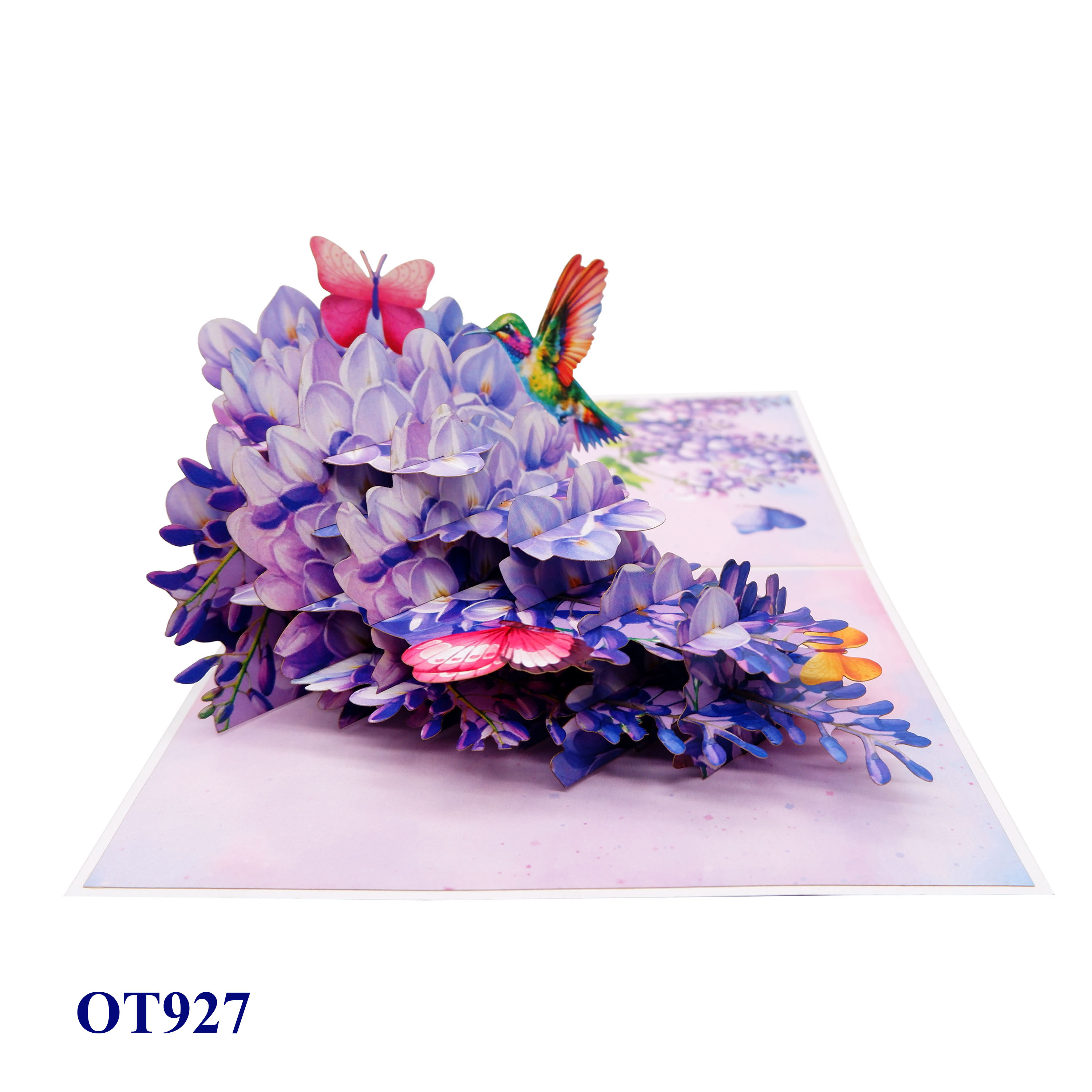 Hummingbird & Wisteria Pop Up Card