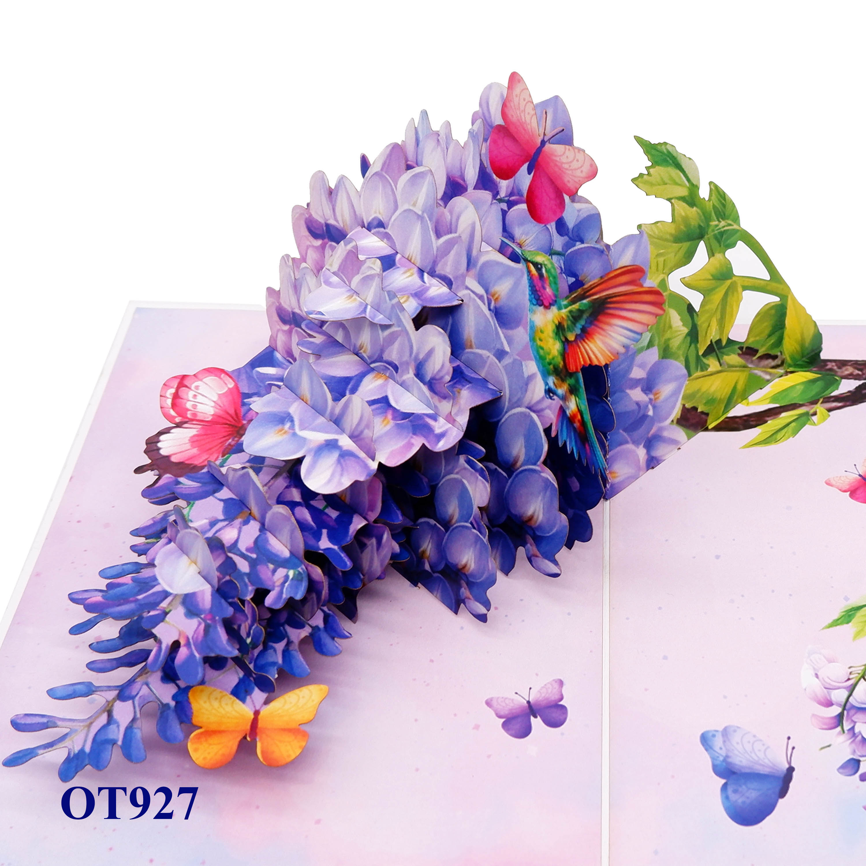 Hummingbird & Wisteria Pop Up Card