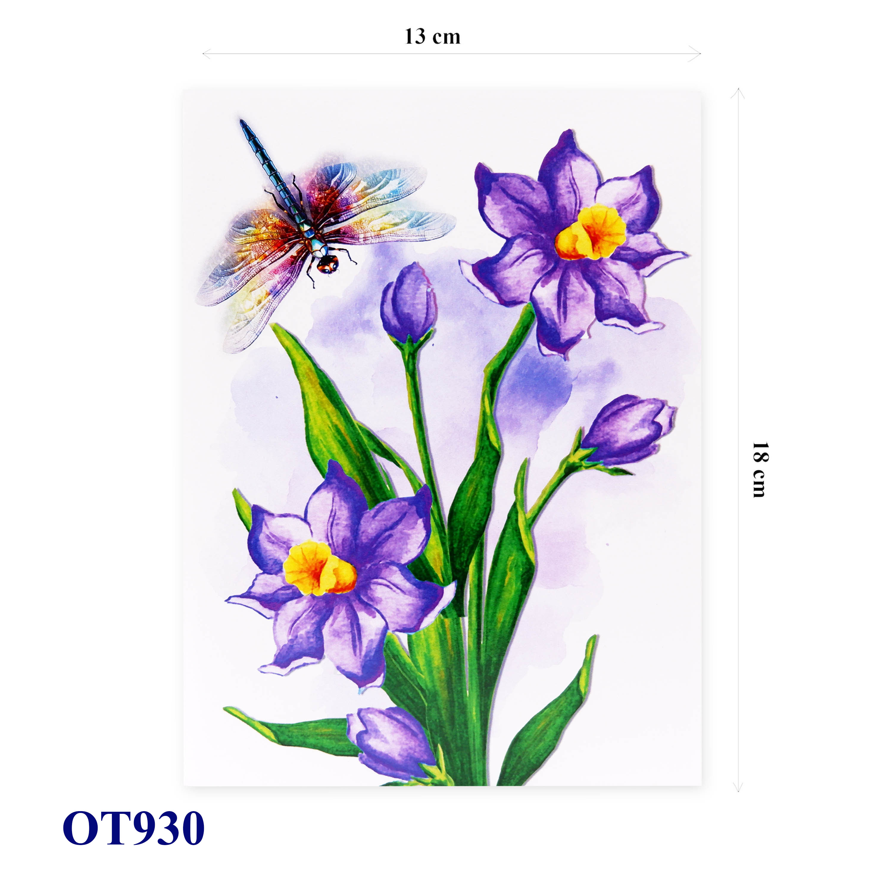 Purple Narcissus Flowers Pop Up Card