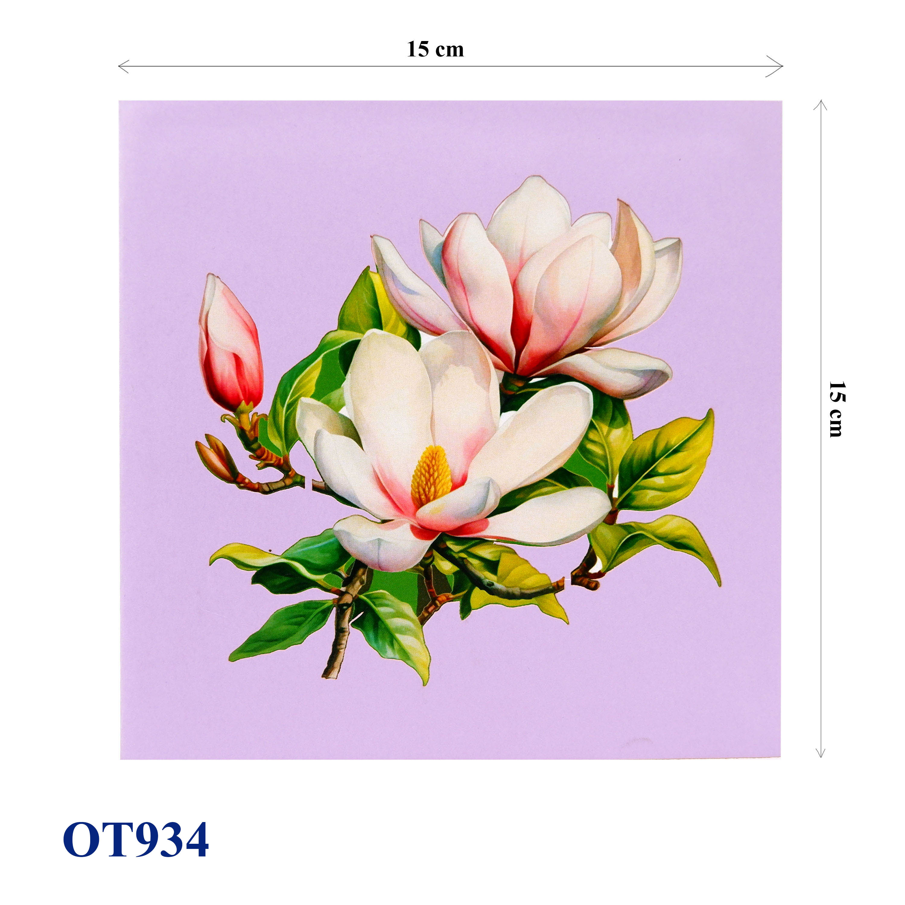 Purple Magnolia Flowers Vase 3D Pop Up Greeting Card