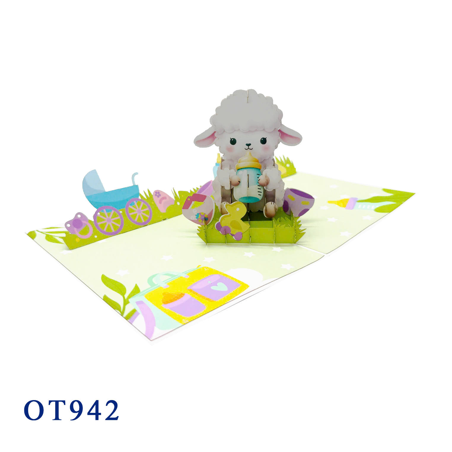 Lamb Christening Pop Up Card