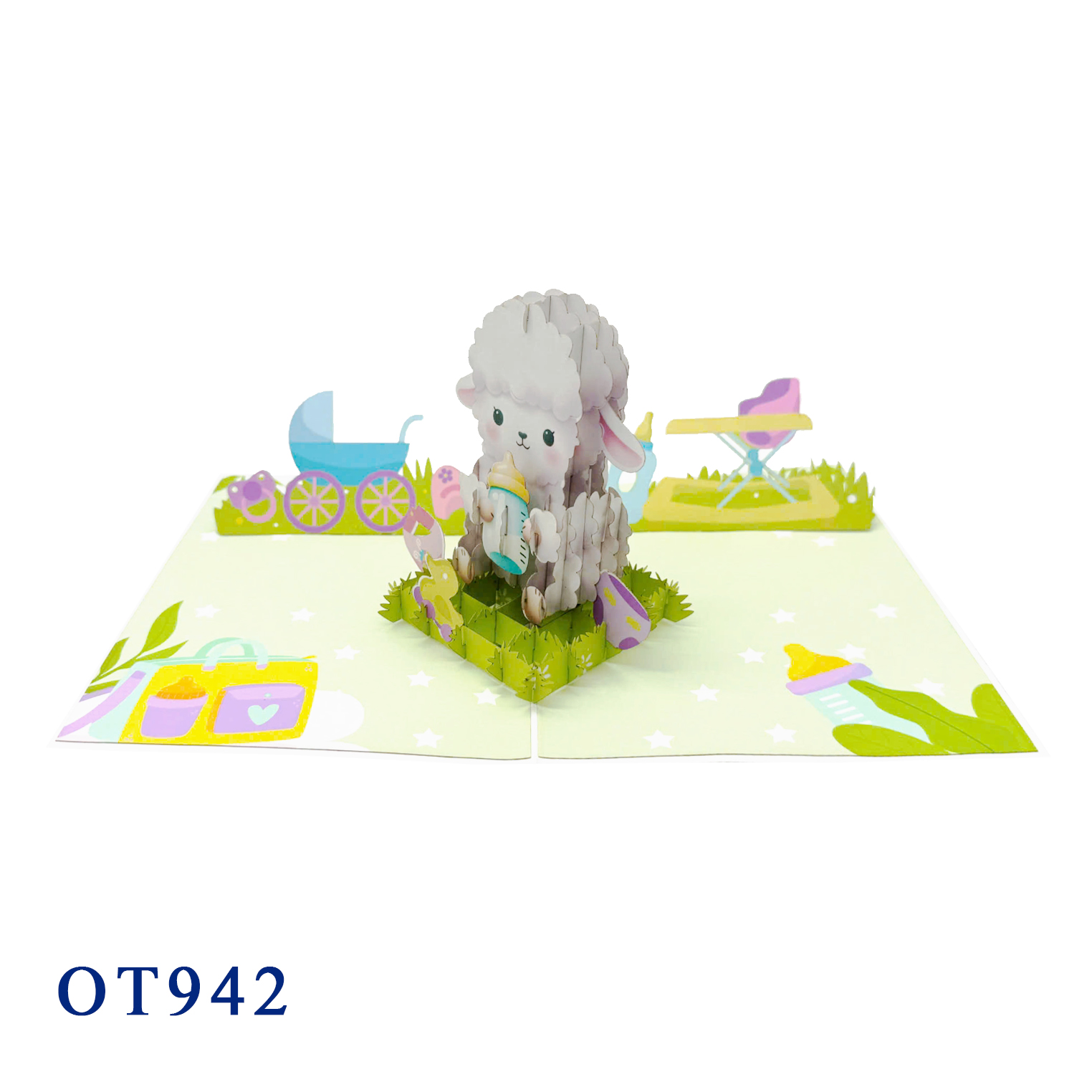 Lamb Christening Pop Up Card