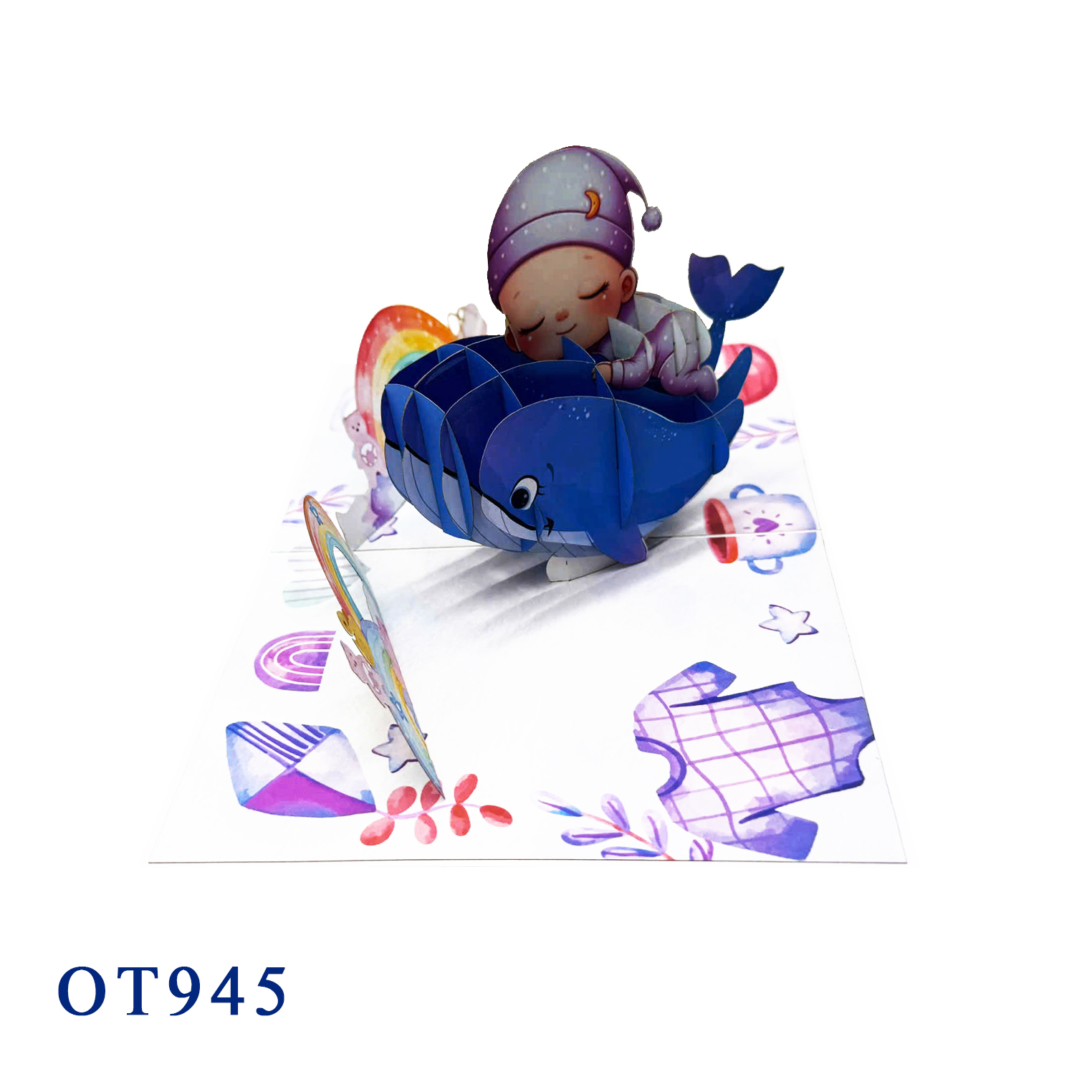Sleepting Baby Whale 3D Pop Up Card
