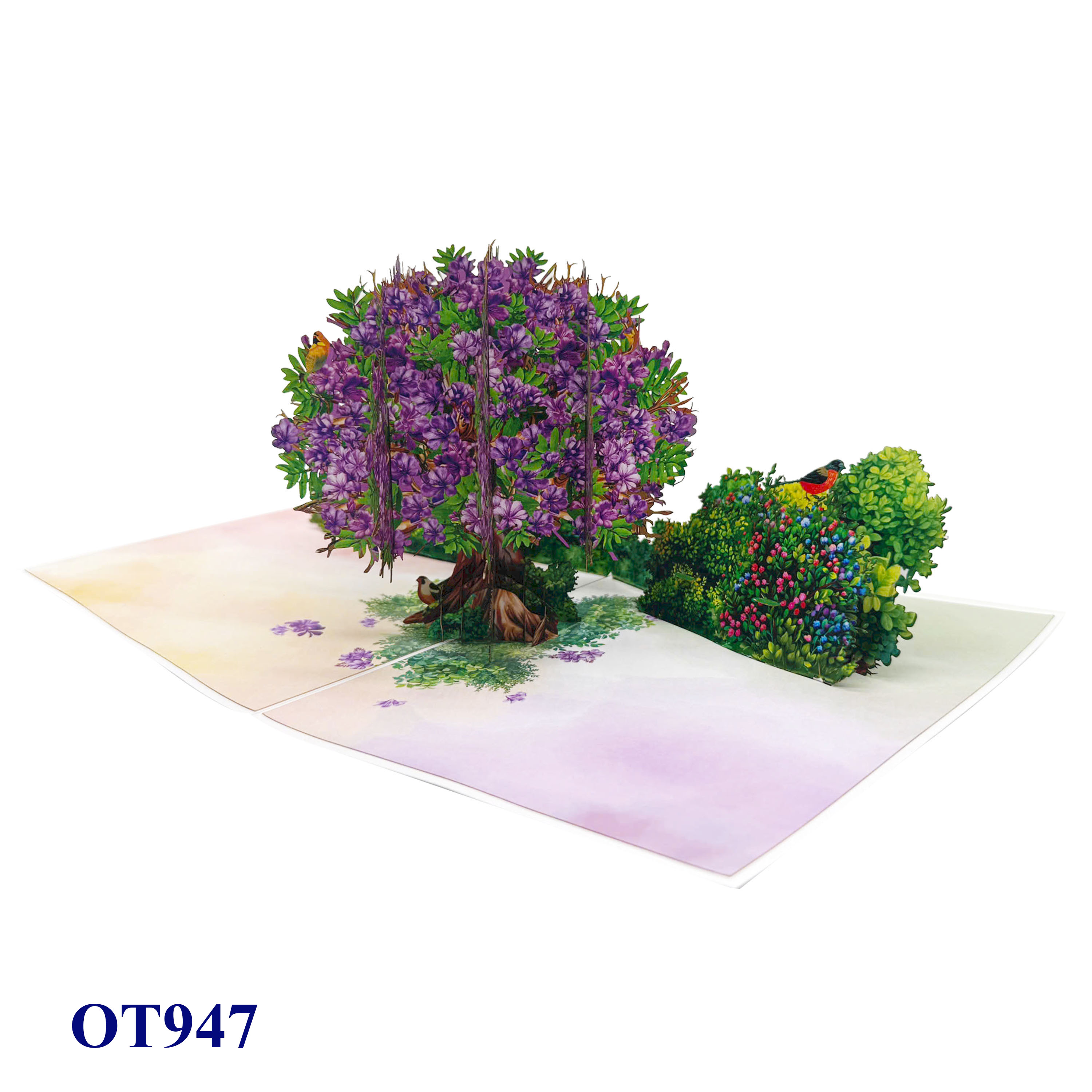 Purple Jacaranda Tree Pop-Up 3D Greeting Card