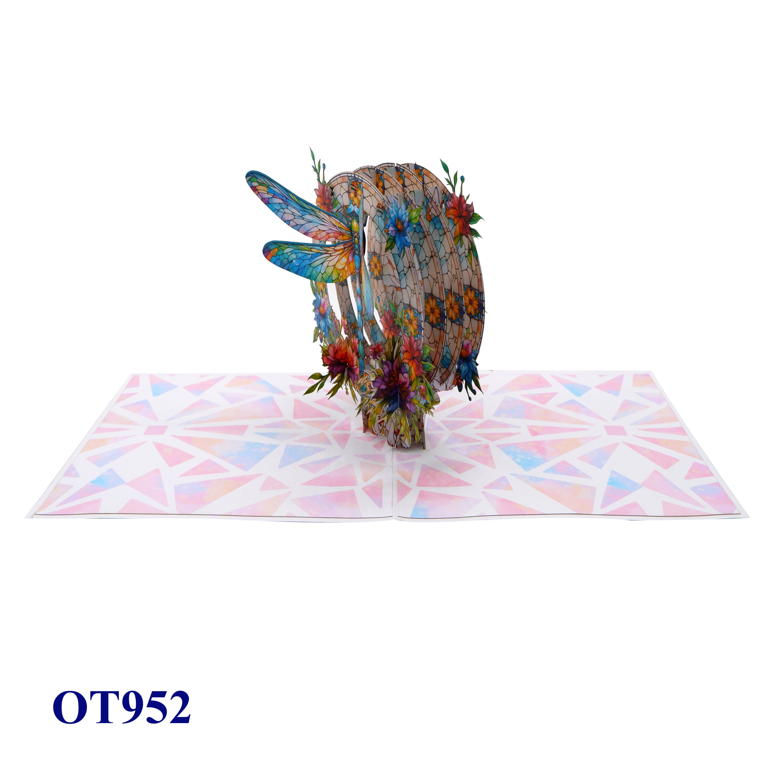 Stained Glass Dragonfly 3D Pop Up Card