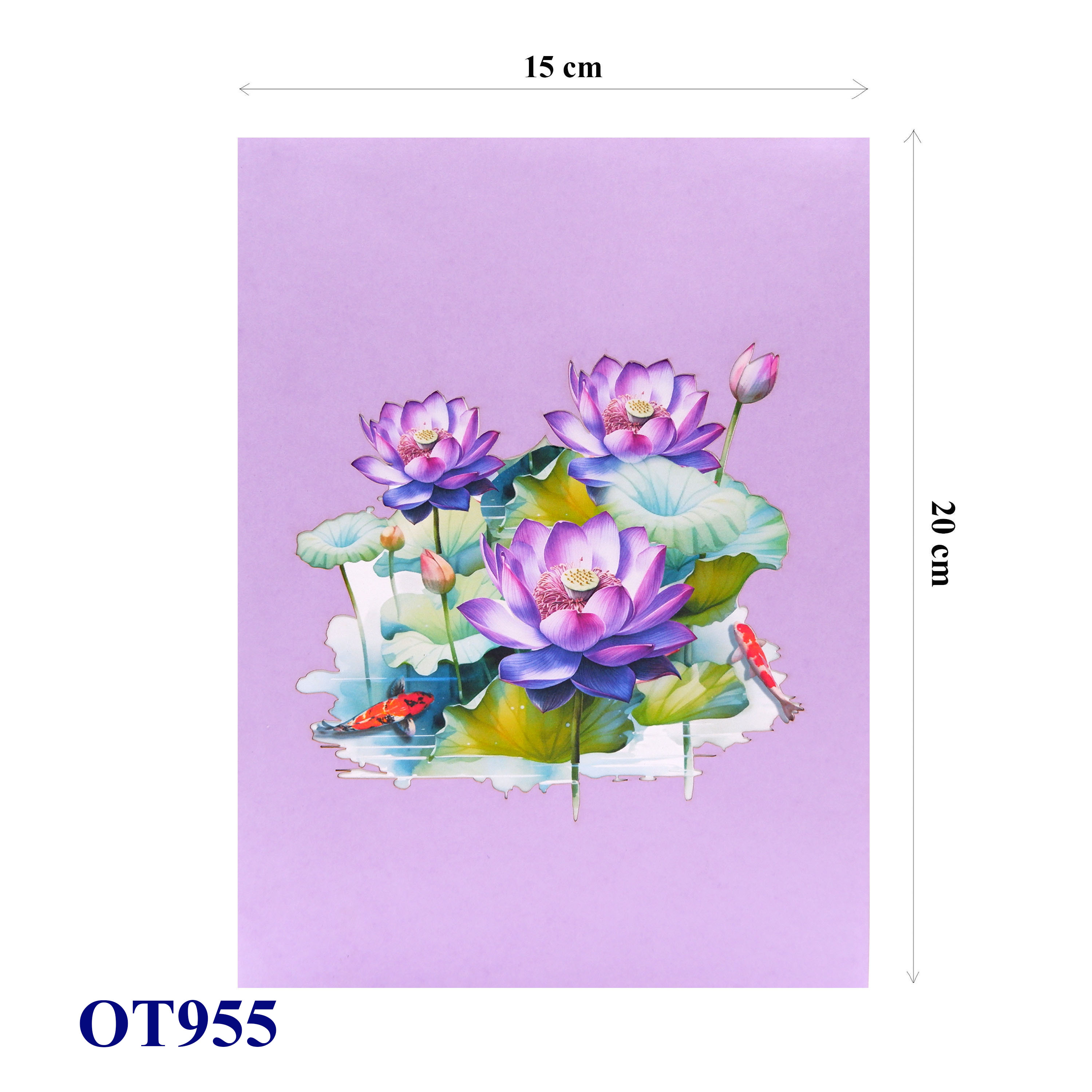Purple Lotus Flower 3D Pop-up Card