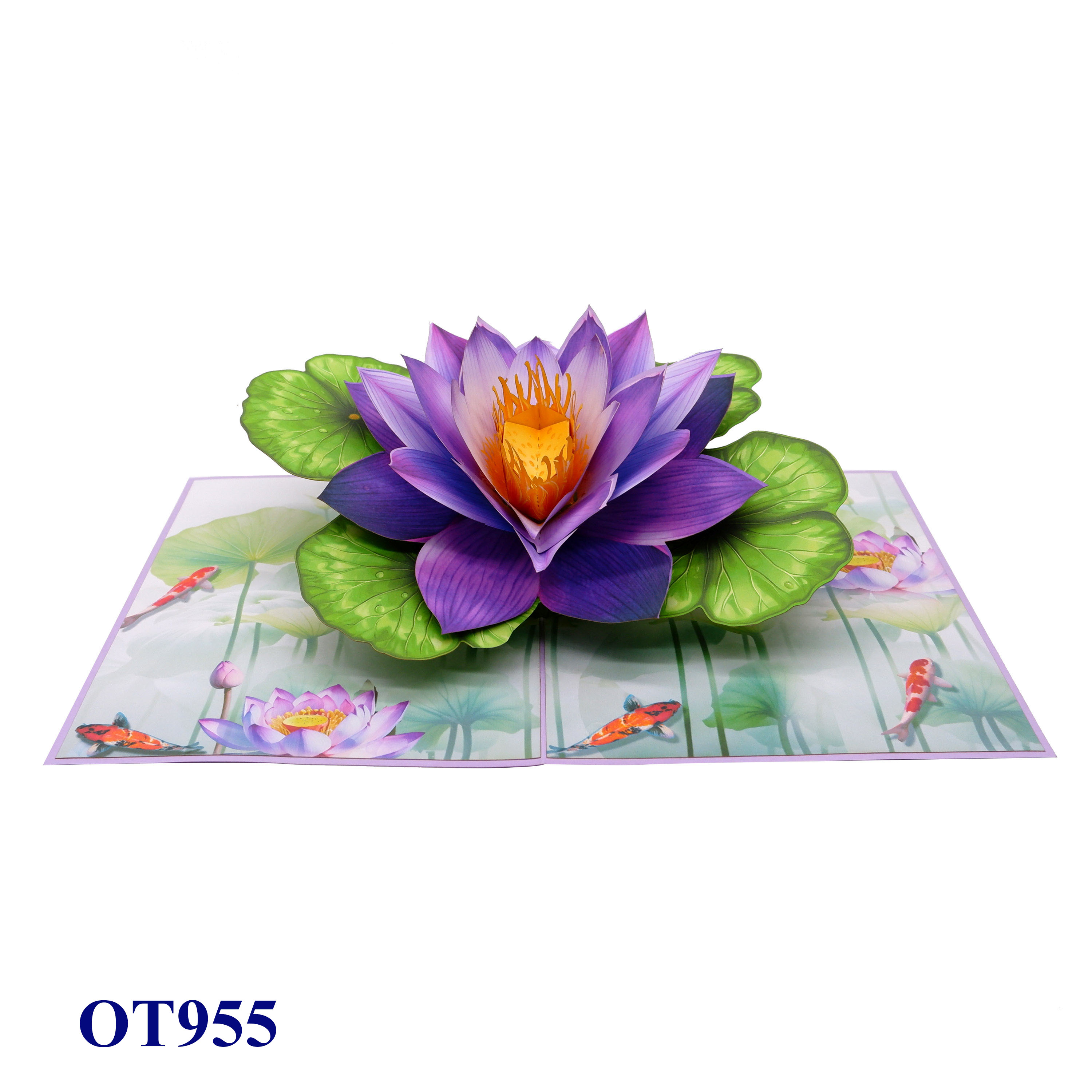 Purple Lotus Flower 3D Pop-up Card