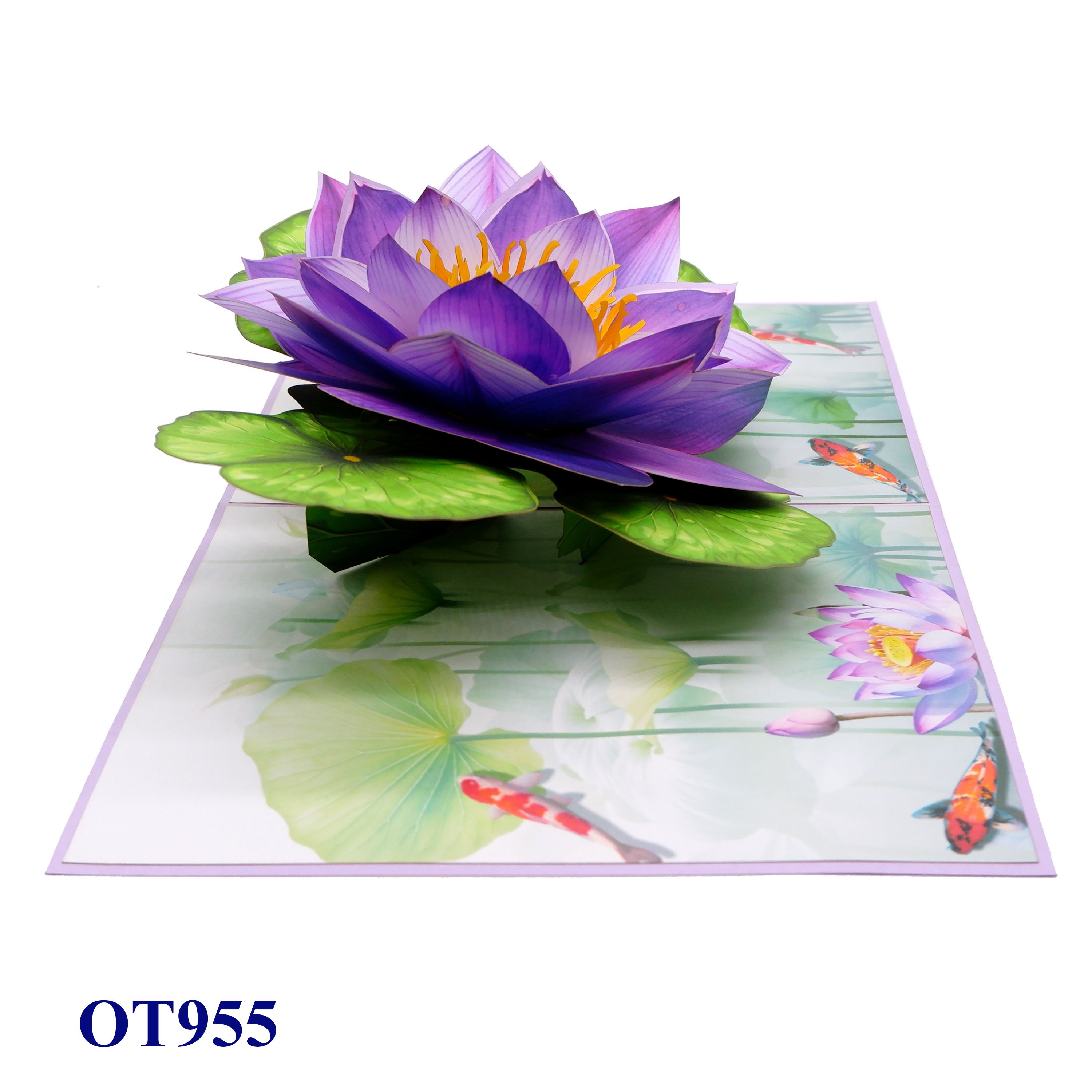 Purple Lotus Flower 3D Pop-up Card