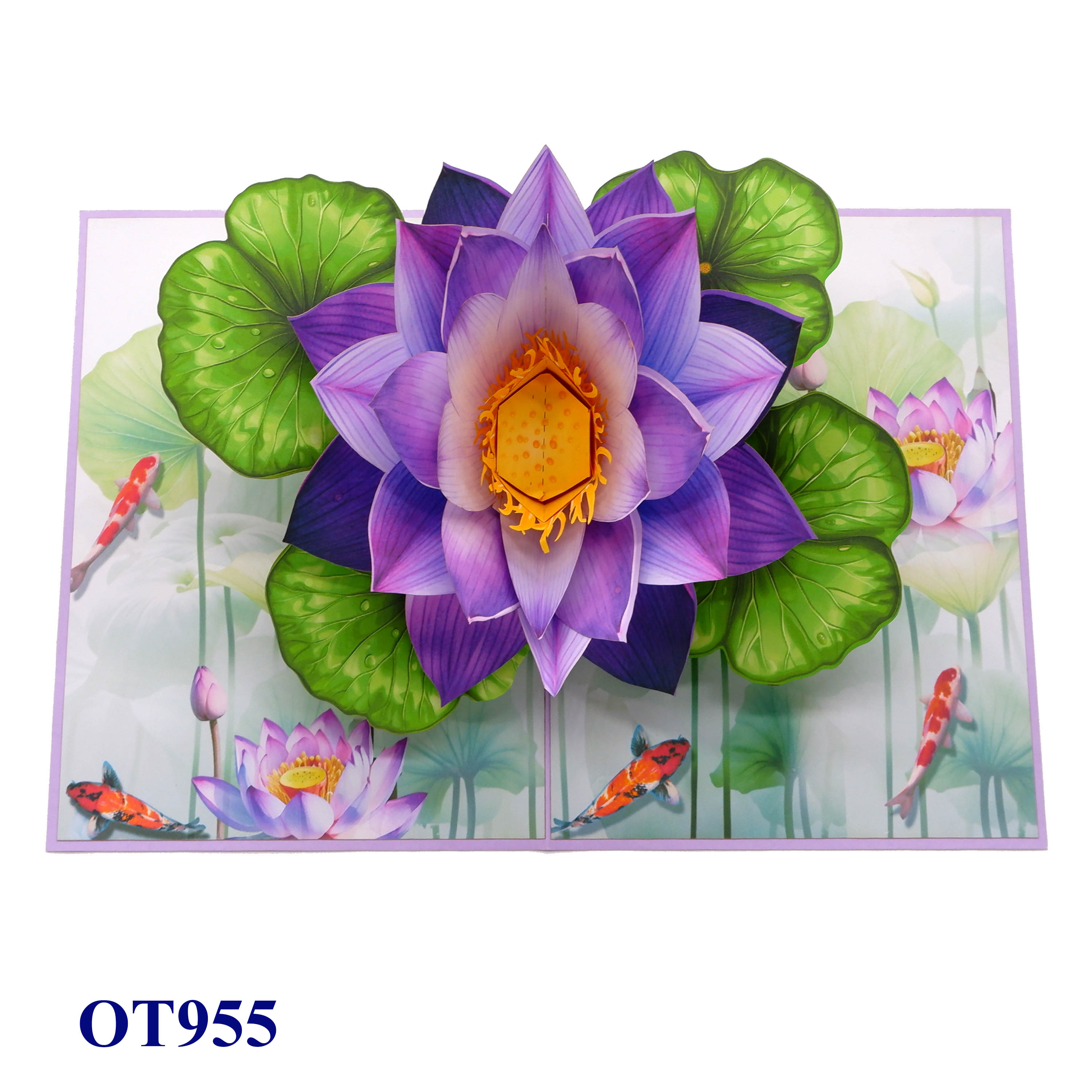 Purple Lotus Flower 3D Pop-up Card