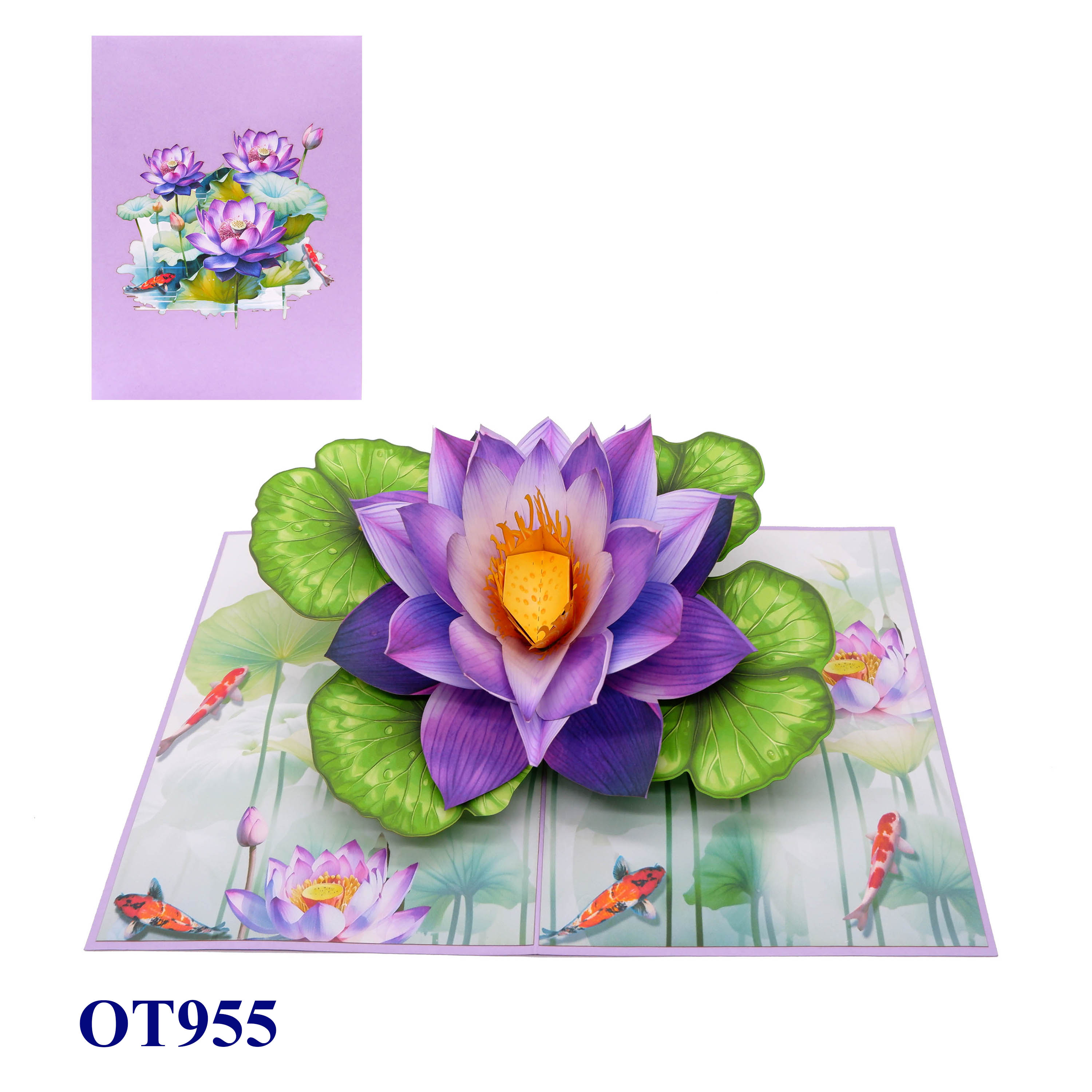 Purple Lotus Flower 3D Pop-up Card