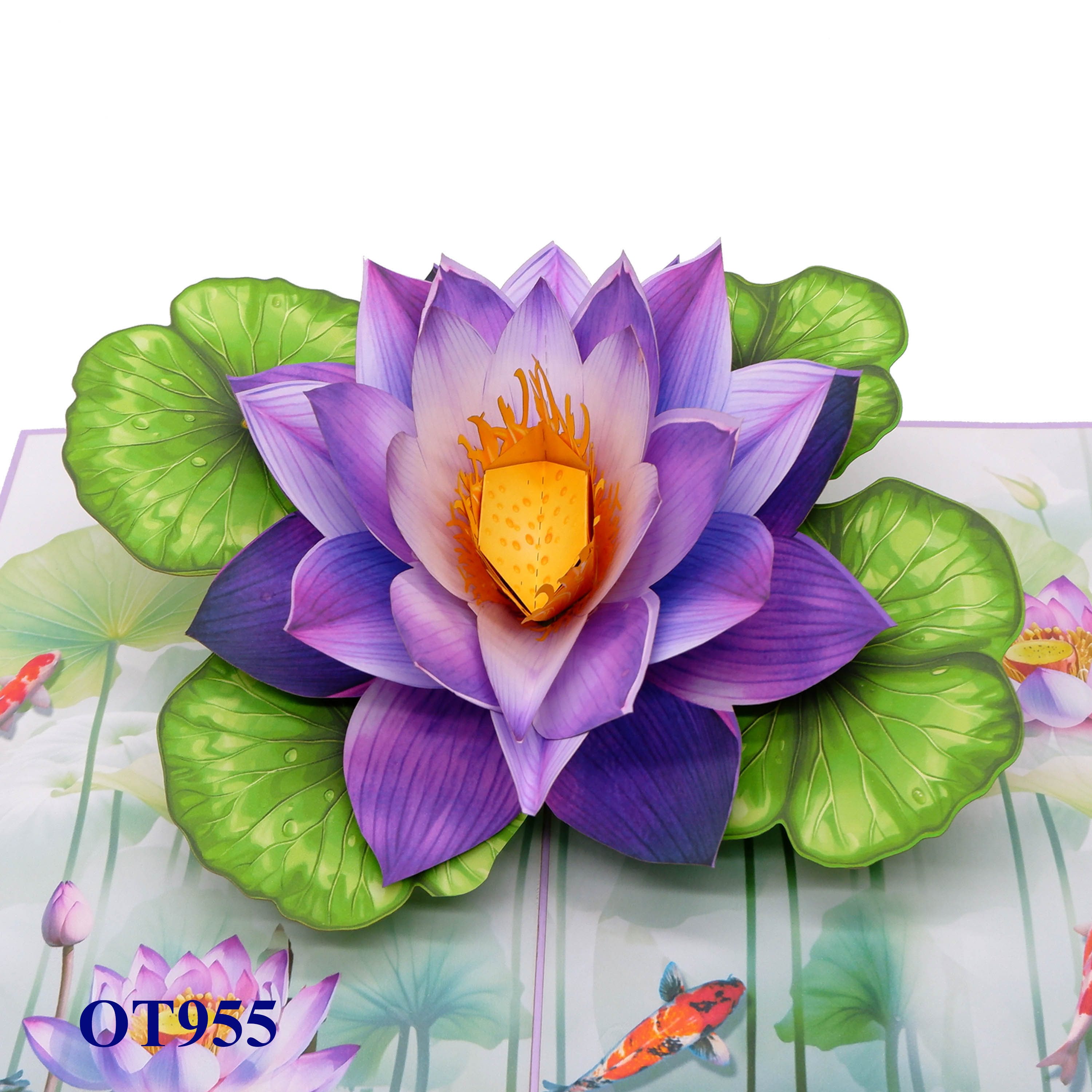 Purple Lotus Flower 3D Pop-up Card