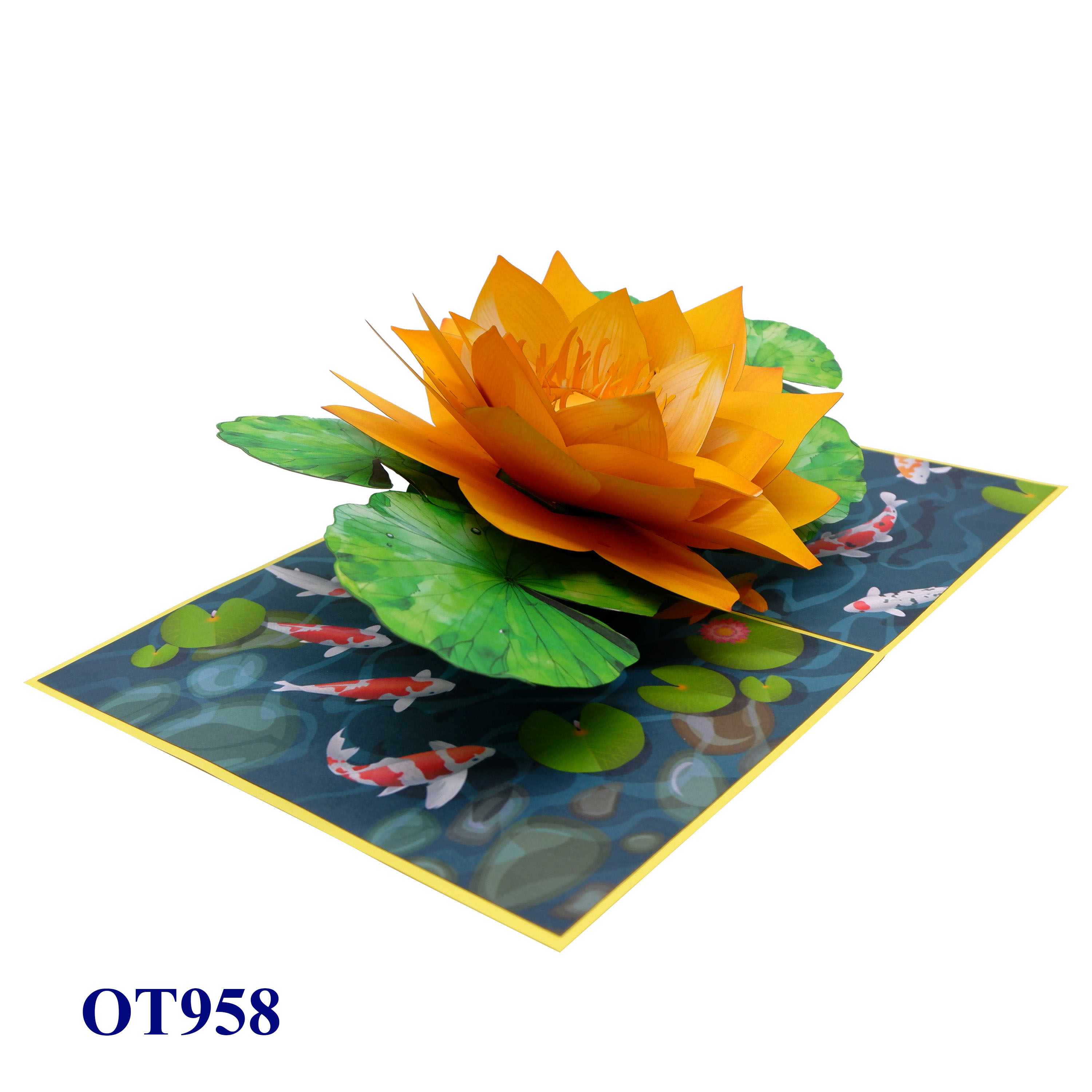 Yellow Lotus 3D Pop-up Card