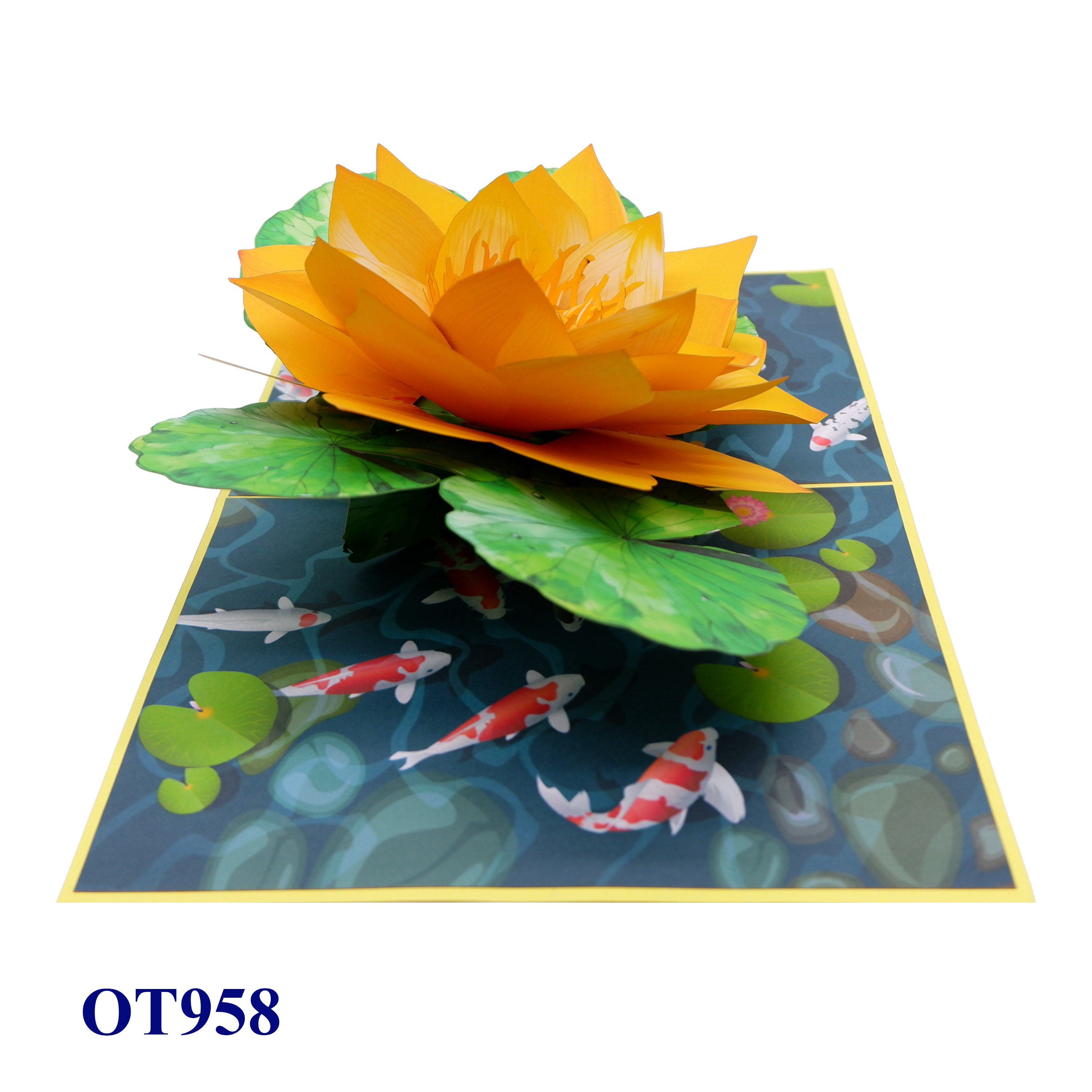 Yellow Lotus 3D Pop-up Card