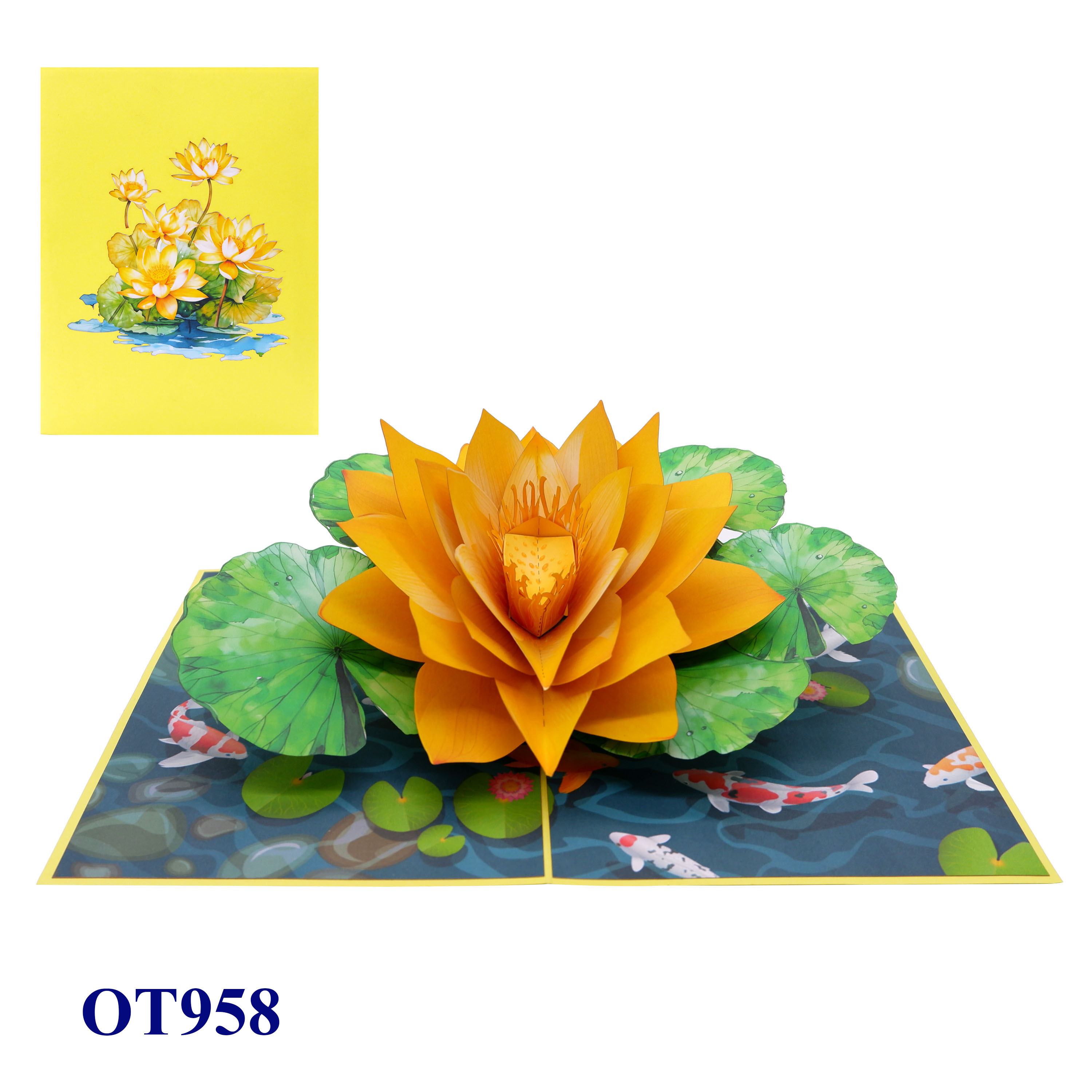 Yellow Lotus 3D Pop-up Card