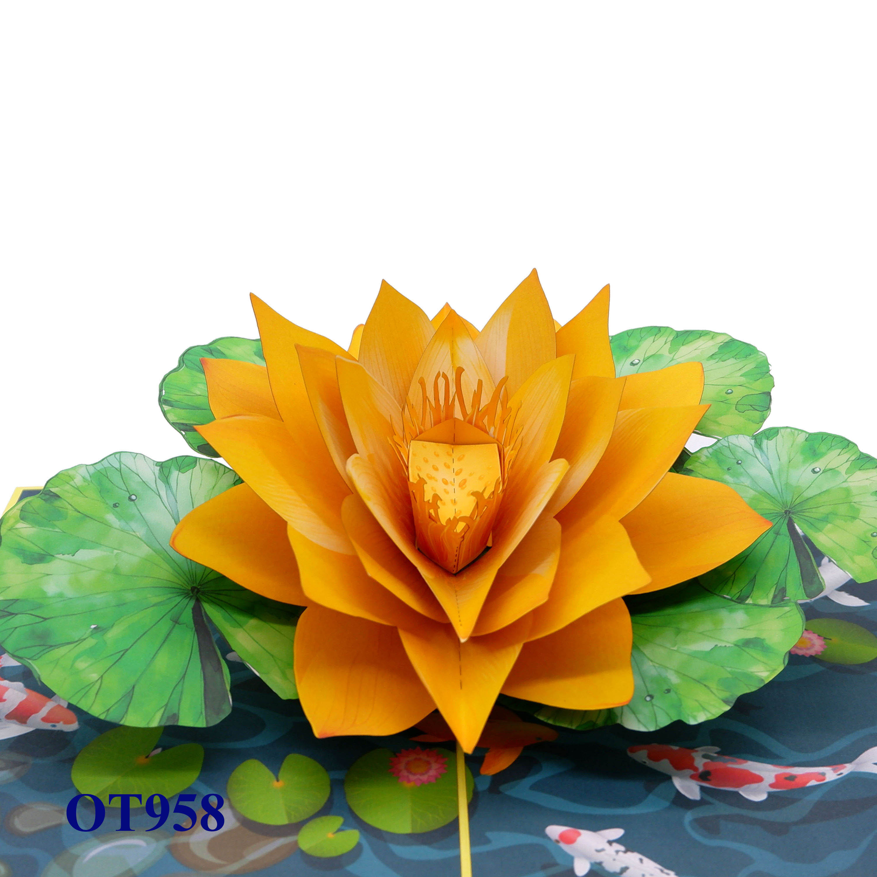 Yellow Lotus 3D Pop-up Card