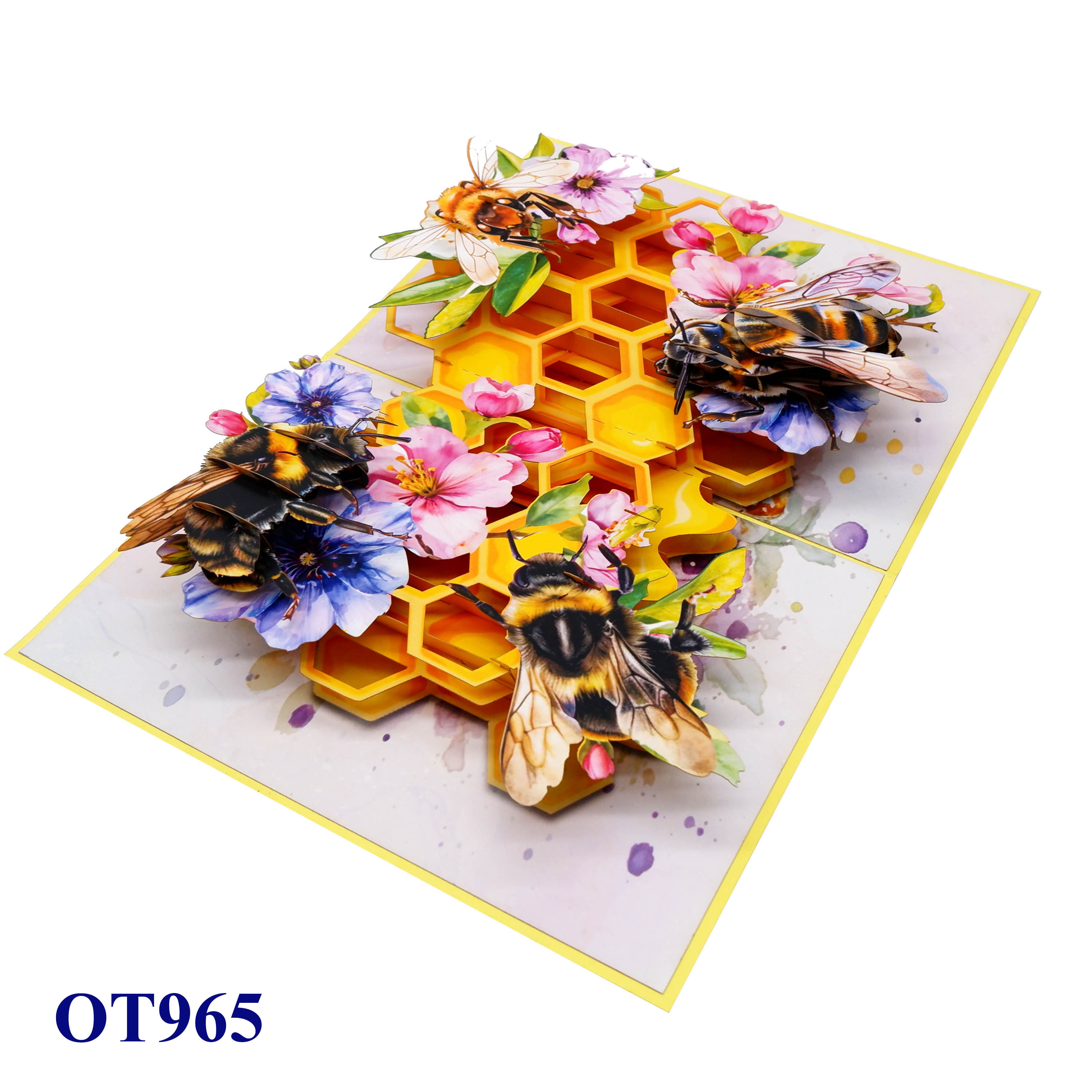Buzzing Bees & Honeycomb – Pop-Up Card
