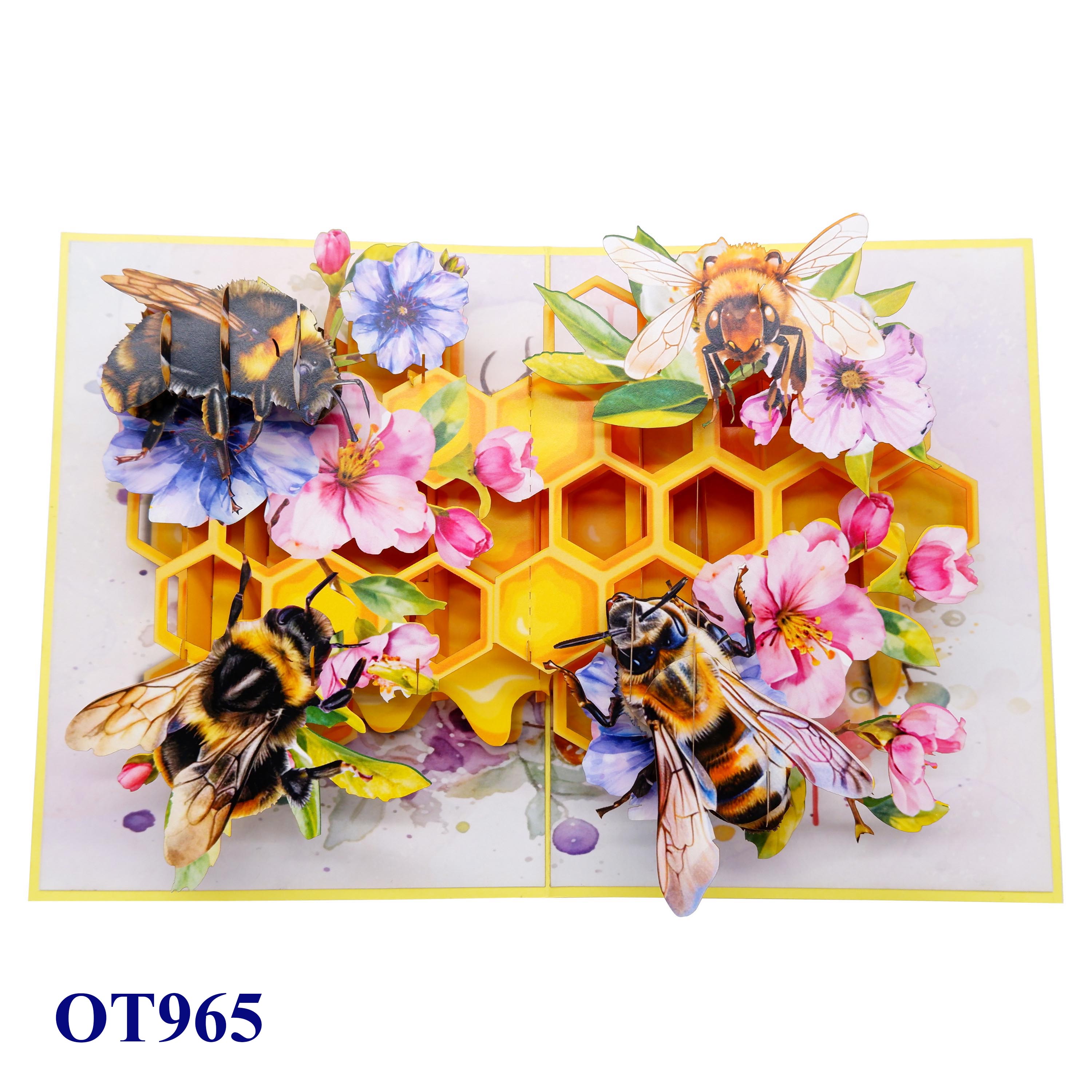 Buzzing Bees & Honeycomb – Pop-Up Card