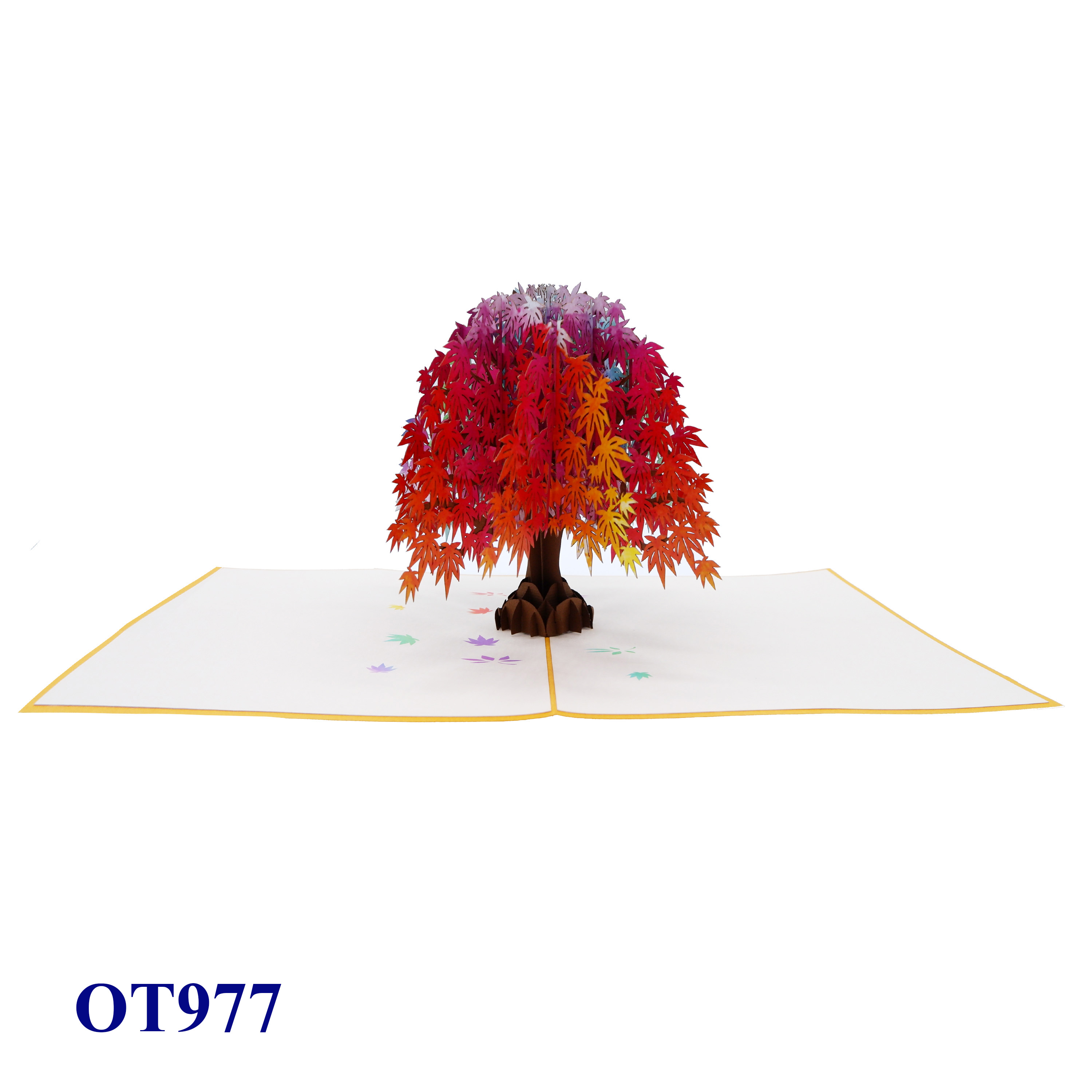 Rainbow Maple Tree Pop-Up Card – Handmade 3D Greeting Card